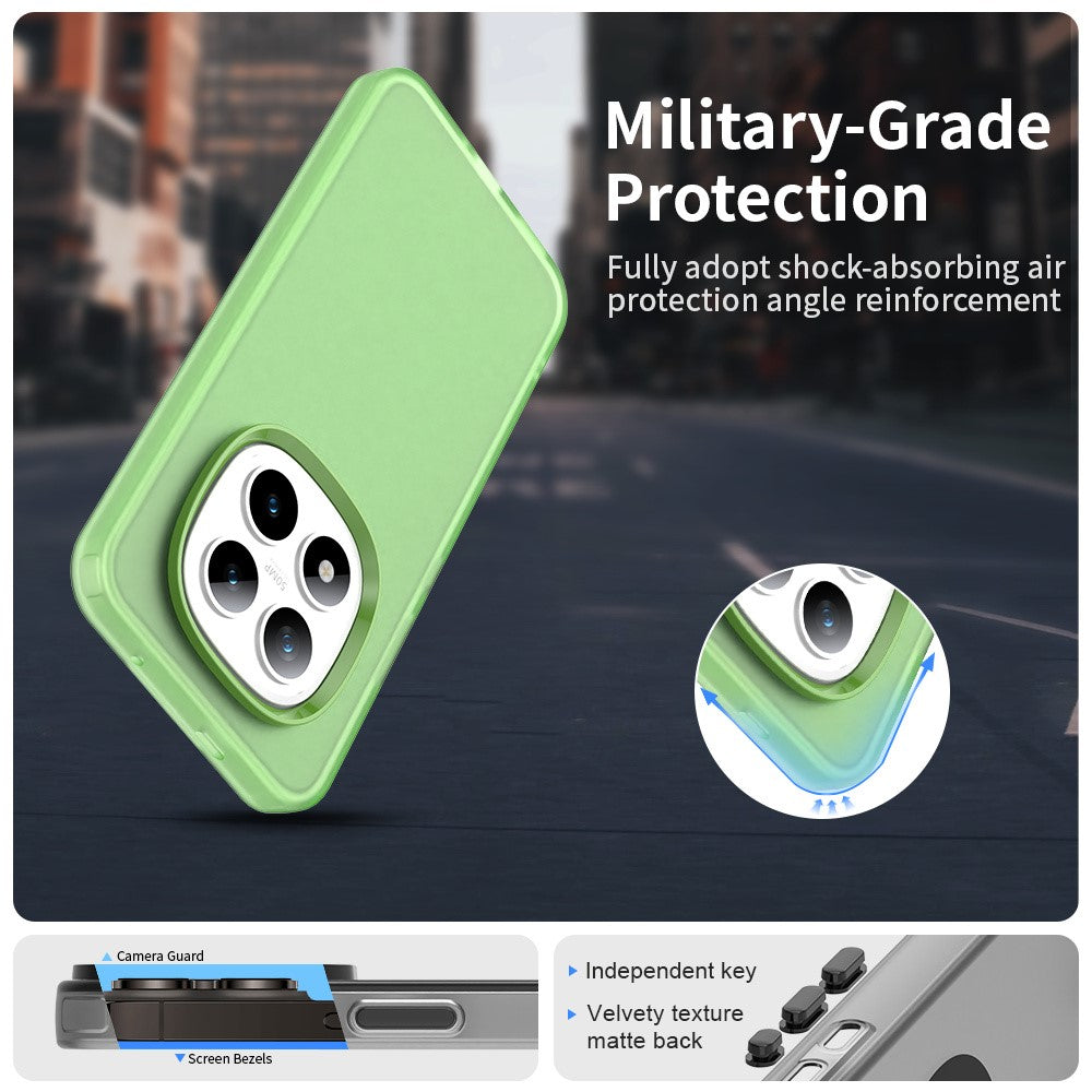 For Xiaomi Redmi Note 15 Pro 5G Case PC + TPU + PET Matte Anti-Drop Phone Back Cover - Green