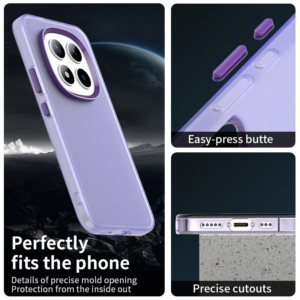 For Xiaomi Redmi Note 15 Pro 5G Case PC + TPU + PET Matte Anti-Drop Phone Back Cover - Purple