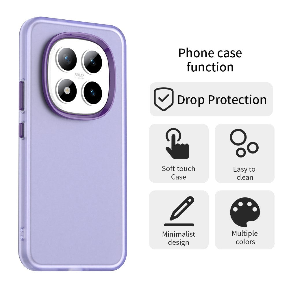 For Xiaomi Redmi Note 15 Pro 5G Case PC + TPU + PET Matte Anti-Drop Phone Back Cover - Purple