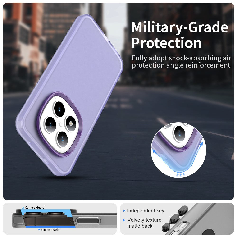 For Xiaomi Redmi Note 15 Pro 5G Case PC + TPU + PET Matte Anti-Drop Phone Back Cover - Purple