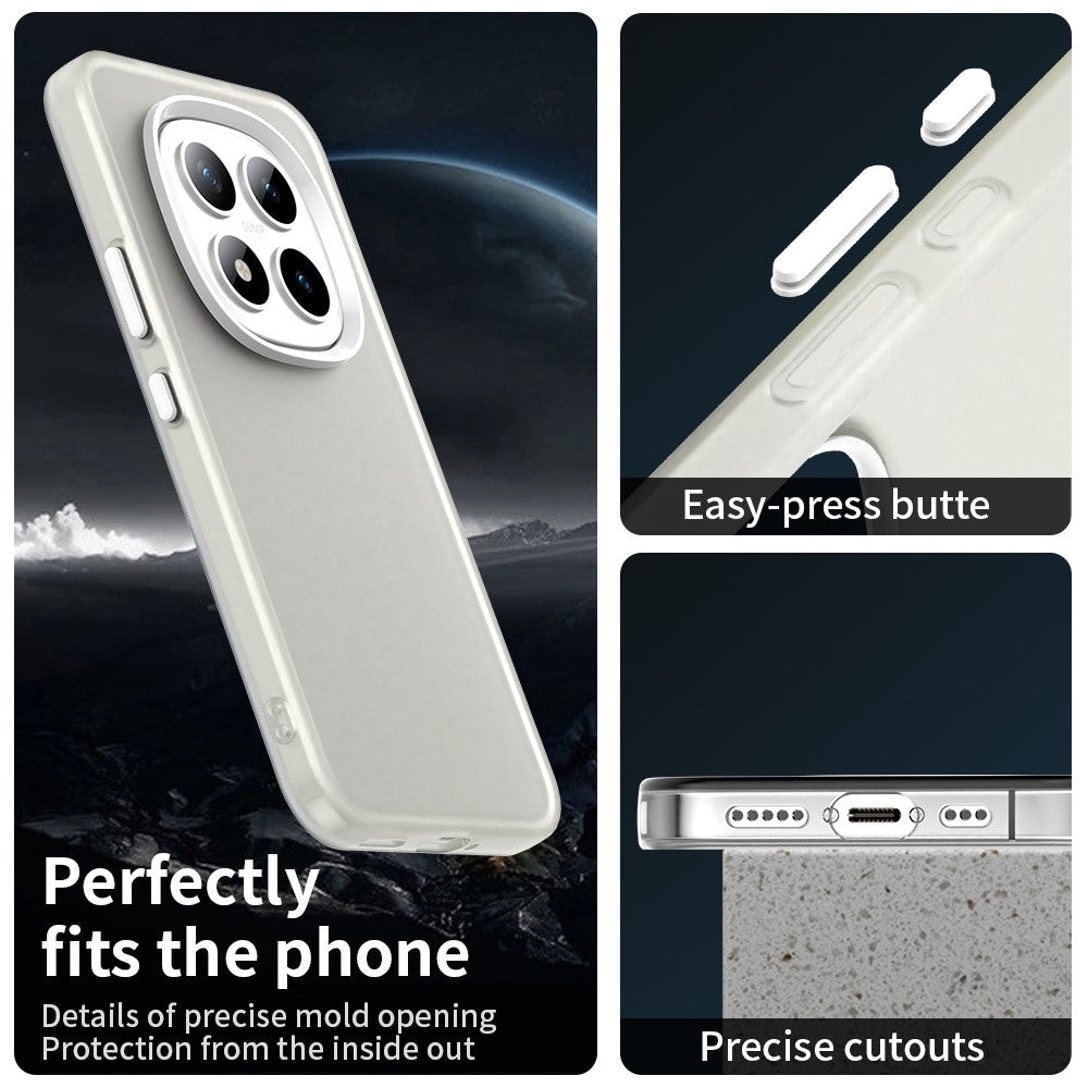 For Xiaomi Redmi Note 15 Pro 5G Case PC + TPU + PET Matte Anti-Drop Phone Back Cover - White