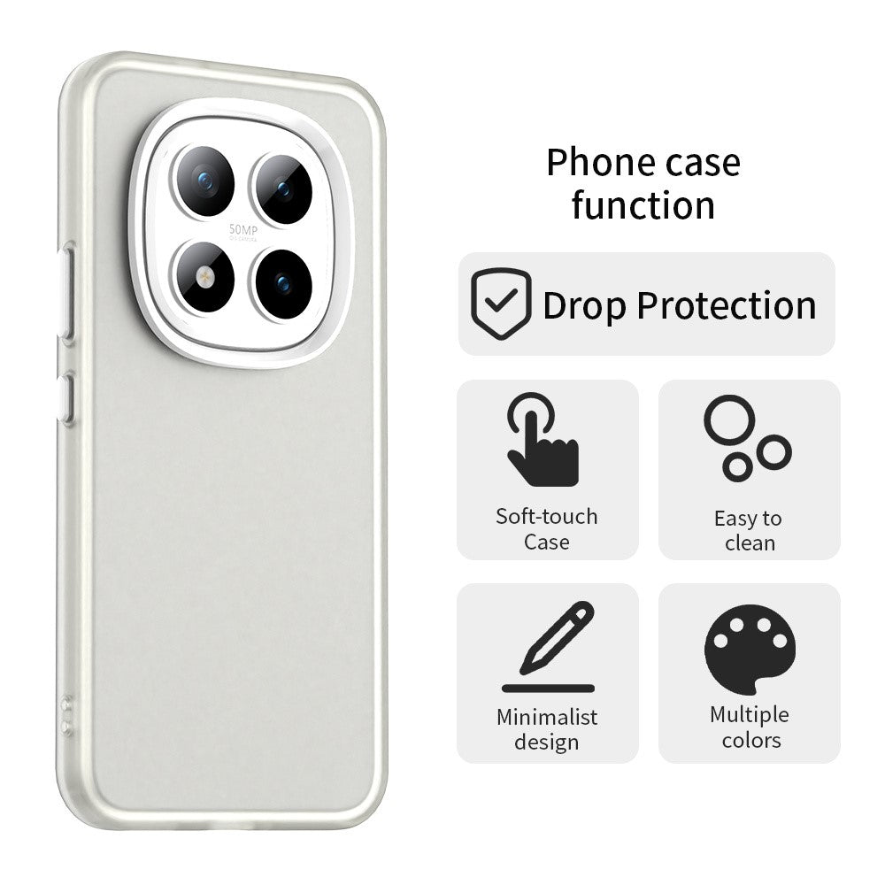 For Xiaomi Redmi Note 15 Pro 5G Case PC + TPU + PET Matte Anti-Drop Phone Back Cover - White
