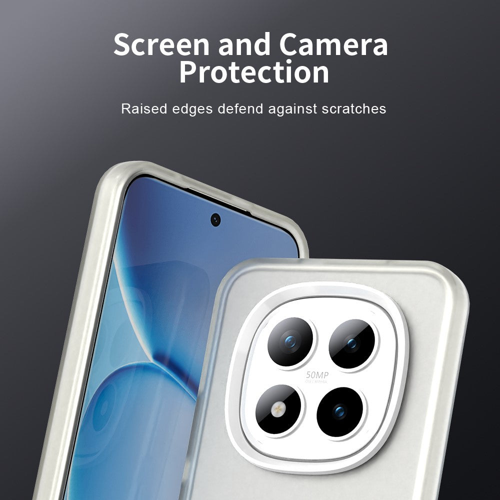 For Xiaomi Redmi Note 15 Pro 5G Case PC + TPU + PET Matte Anti-Drop Phone Back Cover - White