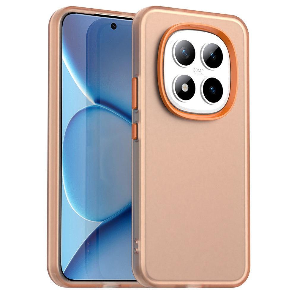For Xiaomi Redmi Note 15 Pro 5G Case PC + TPU + PET Matte Anti-Drop Phone Back Cover - Orange