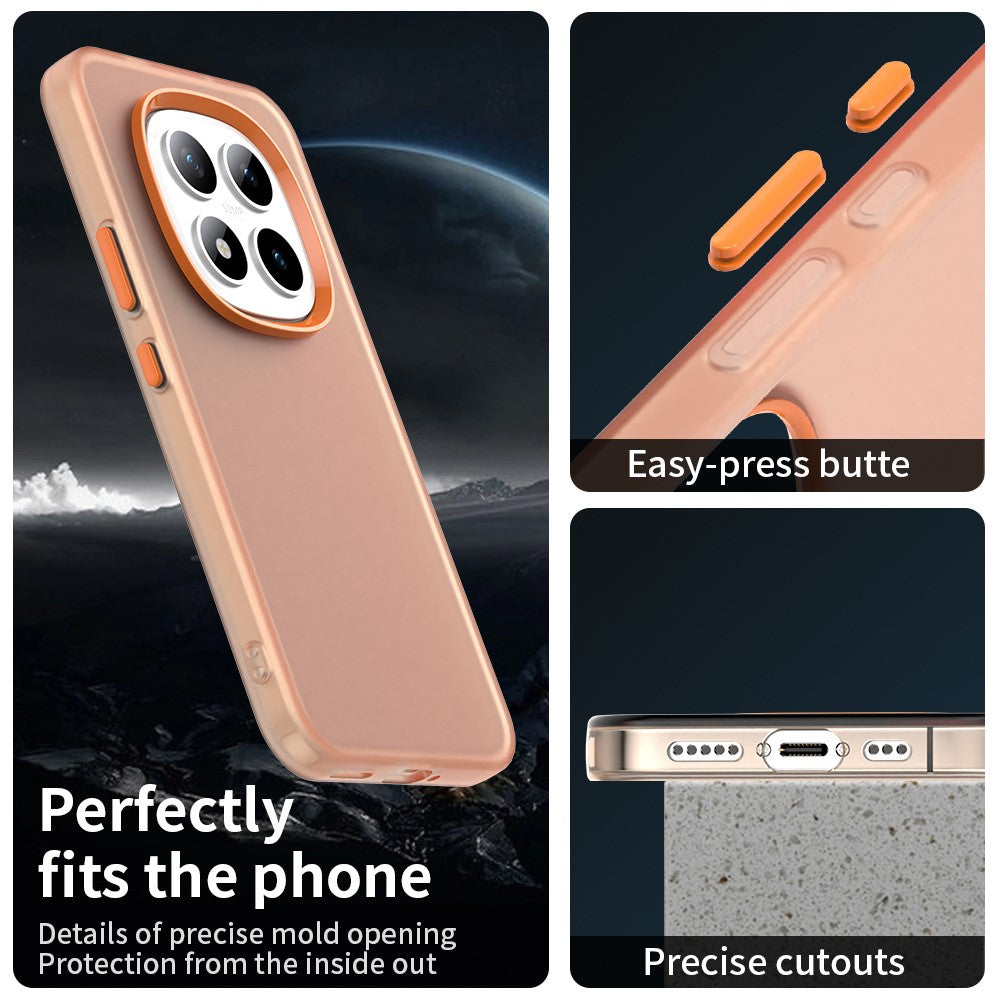 For Xiaomi Redmi Note 15 Pro 5G Case PC + TPU + PET Matte Anti-Drop Phone Back Cover - Orange