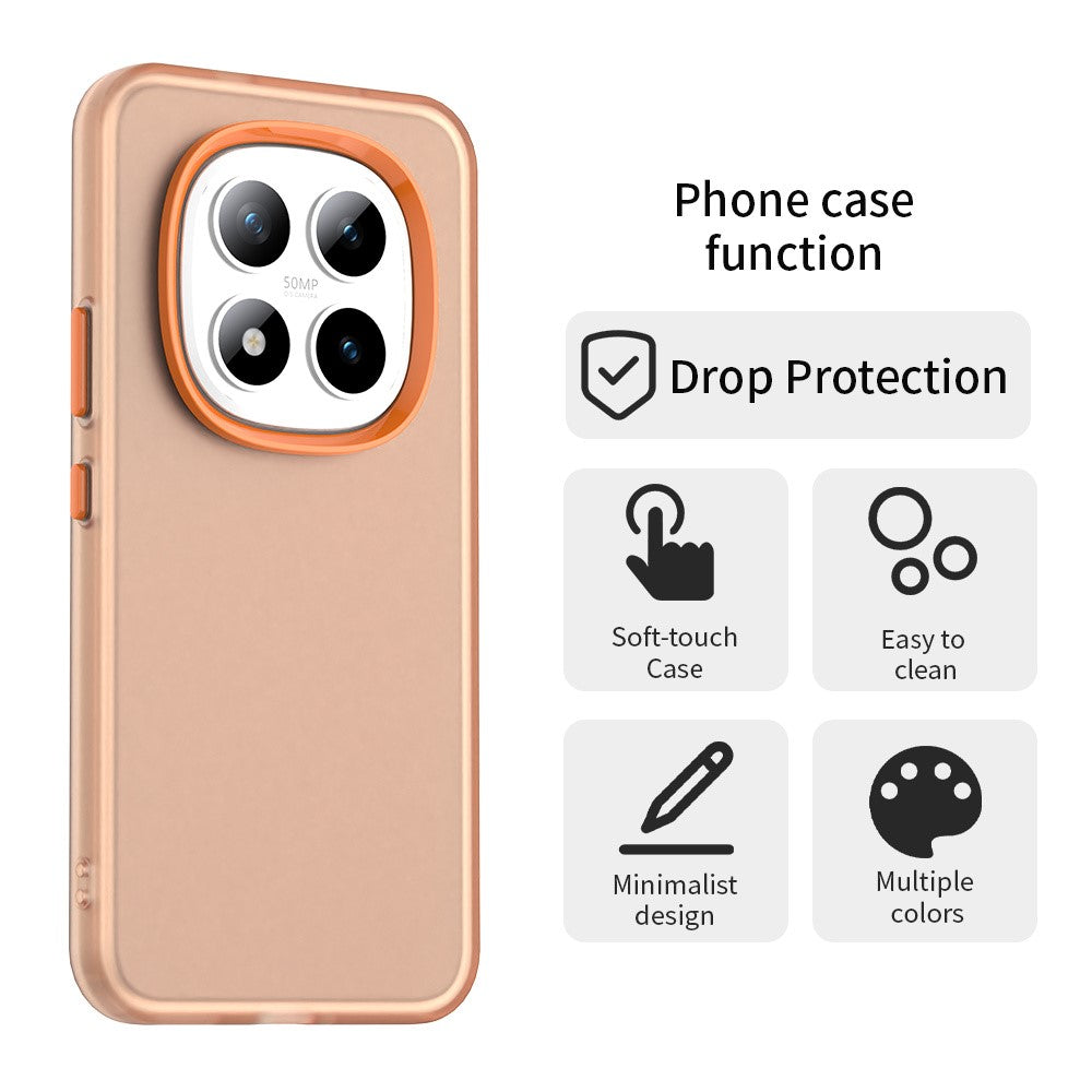For Xiaomi Redmi Note 15 Pro 5G Case PC + TPU + PET Matte Anti-Drop Phone Back Cover - Orange