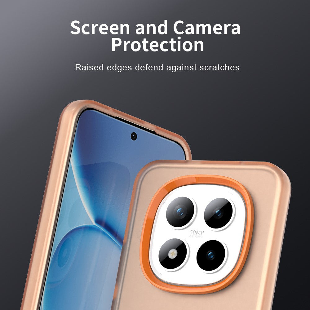 For Xiaomi Redmi Note 15 Pro 5G Case PC + TPU + PET Matte Anti-Drop Phone Back Cover - Orange