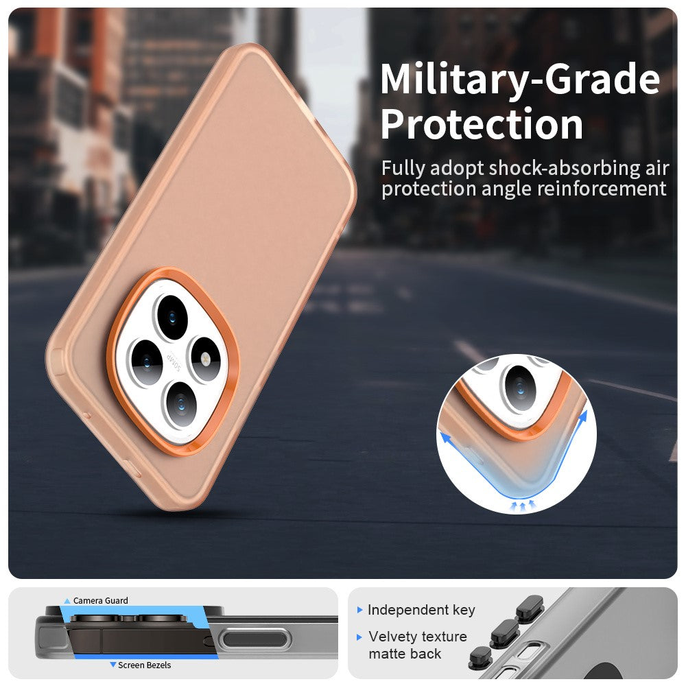 For Xiaomi Redmi Note 15 Pro 5G Case PC + TPU + PET Matte Anti-Drop Phone Back Cover - Orange