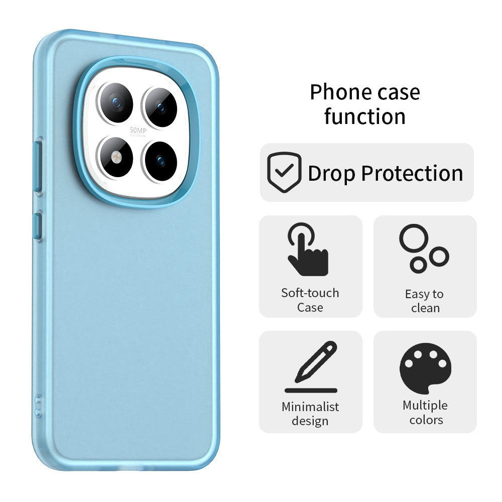 For Xiaomi Poco M8 Pro 5G / Redmi Note 15 Pro+ 5G (Global) Case PC + TPU + PET Matte Anti-Drop Phone Back Cover - Blue
