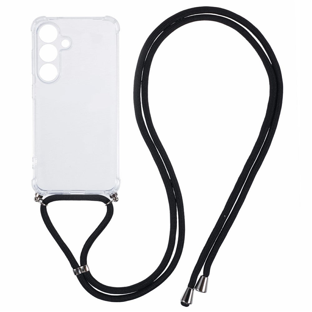 For Samsung Galaxy A57 5G Case Reinforced Corner TPU Clear Phone Cover with Lanyard