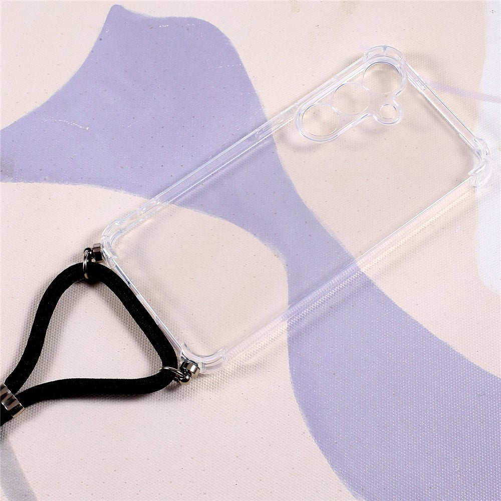 For Samsung Galaxy A57 5G Case Reinforced Corner TPU Clear Phone Cover with Lanyard