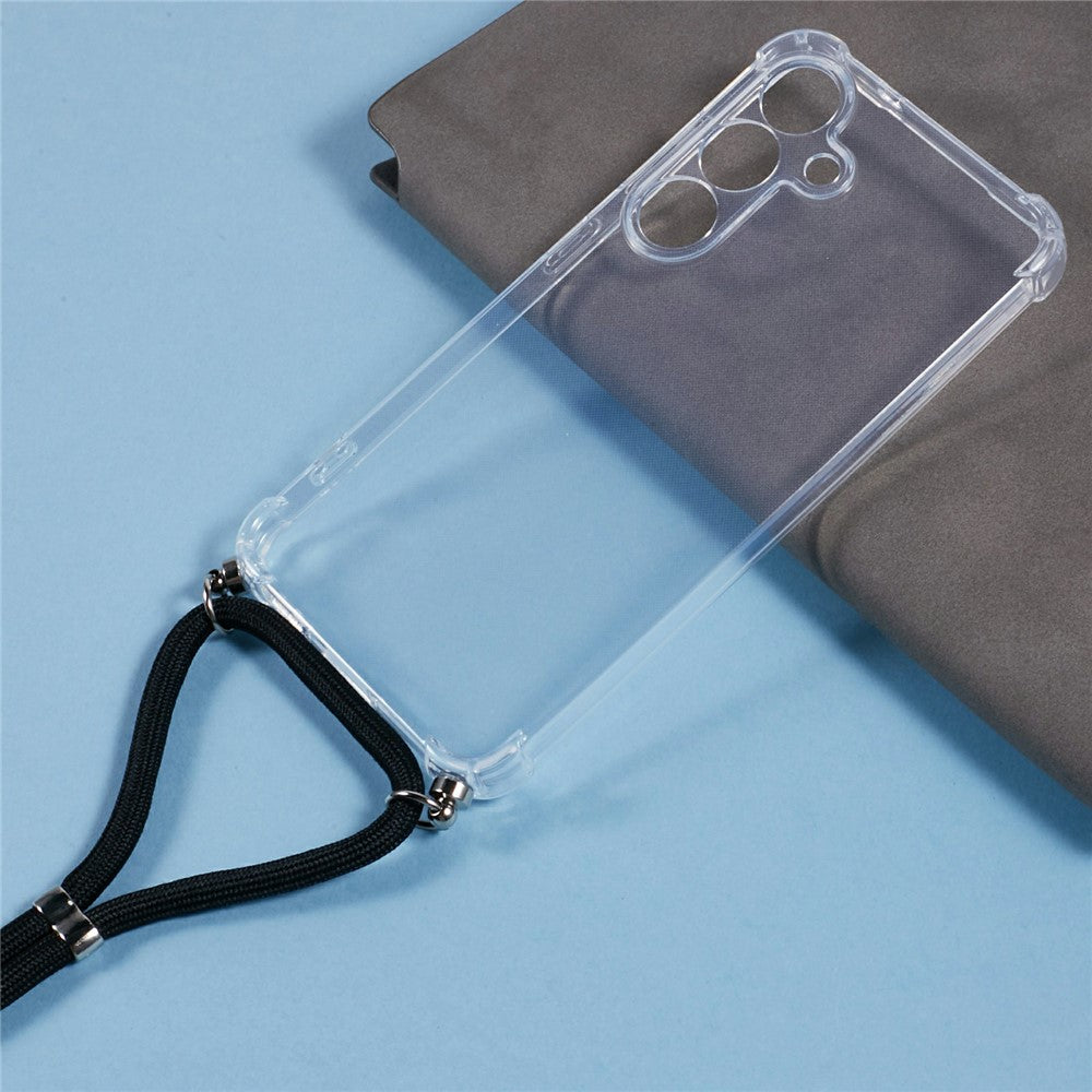 For Samsung Galaxy A57 5G Case Reinforced Corner TPU Clear Phone Cover with Lanyard