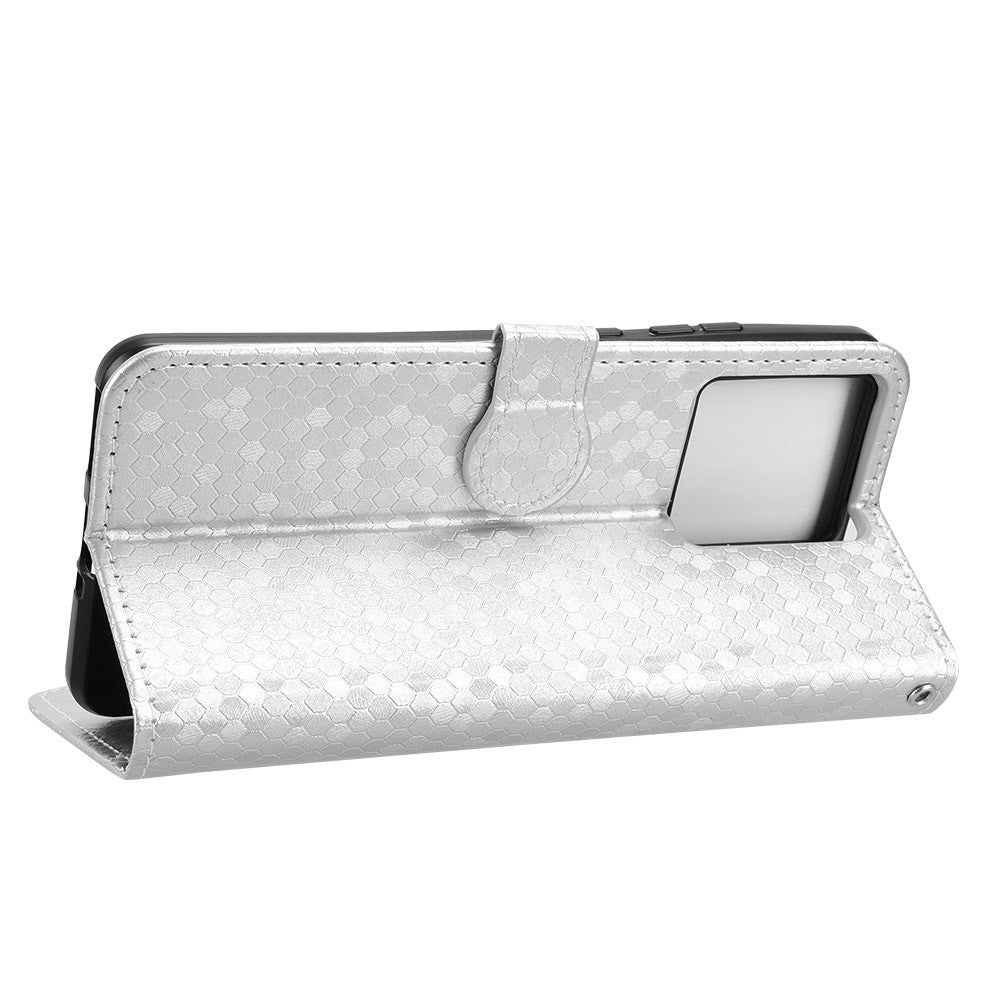 For Motorola Edge 70 5G Wallet Case Dot Pattern Imprint PU Leather Phone Cover with Wrist Strap - Silver
