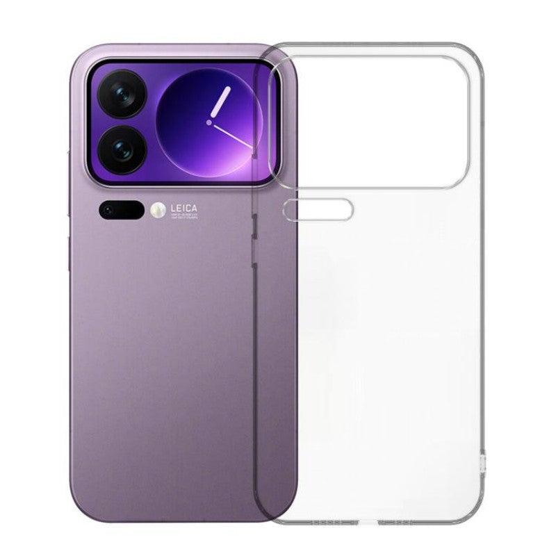 For Xiaomi 17 Pro Max WANLONFENG YJ1 Series Case Big Lens Hole 1.5mm Rounded Edge Clear TPU Phone Cover with 2 Screen Films - Transparent