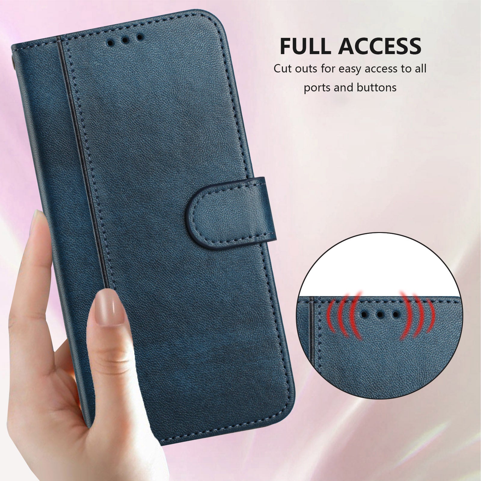 For Samsung Galaxy A57 5G Cases Wallet Stand Retro Texture Leather Phone Cover with Lanyard - Blue