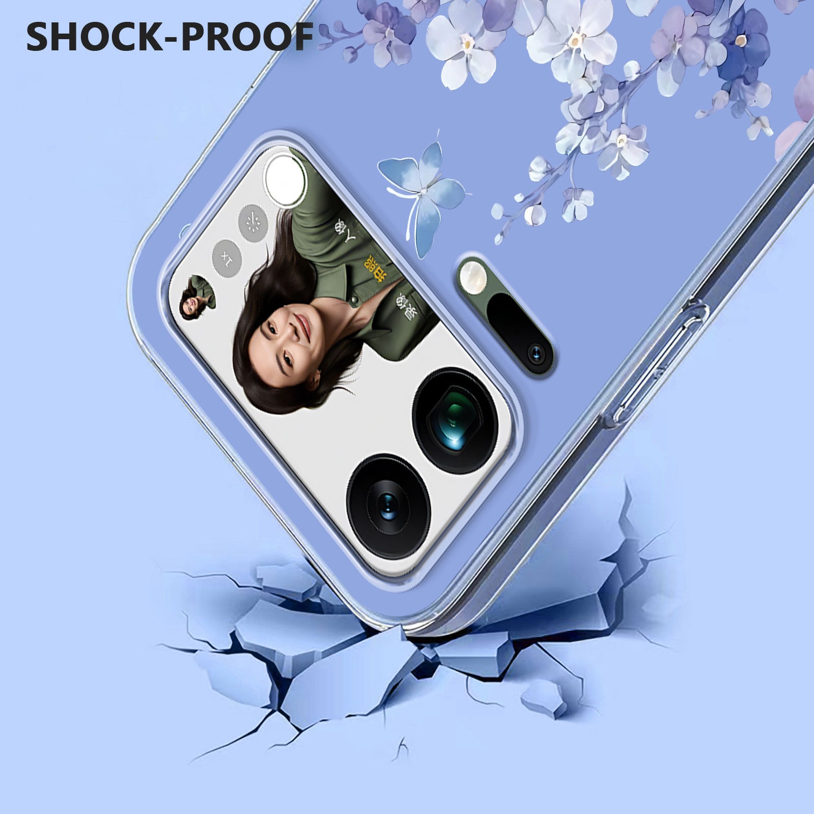 For Xiaomi 17 Pro Max Case Butterfly Floral Pattern Printing TPU Phone Back Cover - Violets
