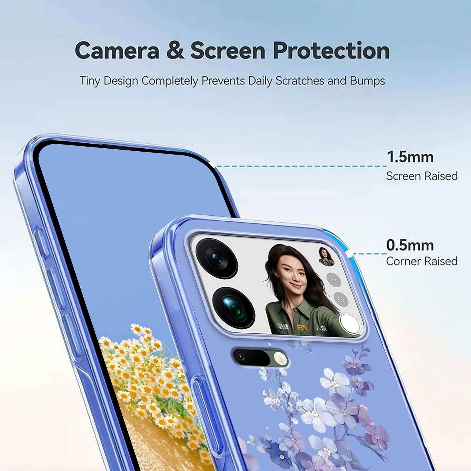 For Xiaomi 17 Pro Max Case Butterfly Floral Pattern Printing TPU Phone Back Cover - Violets