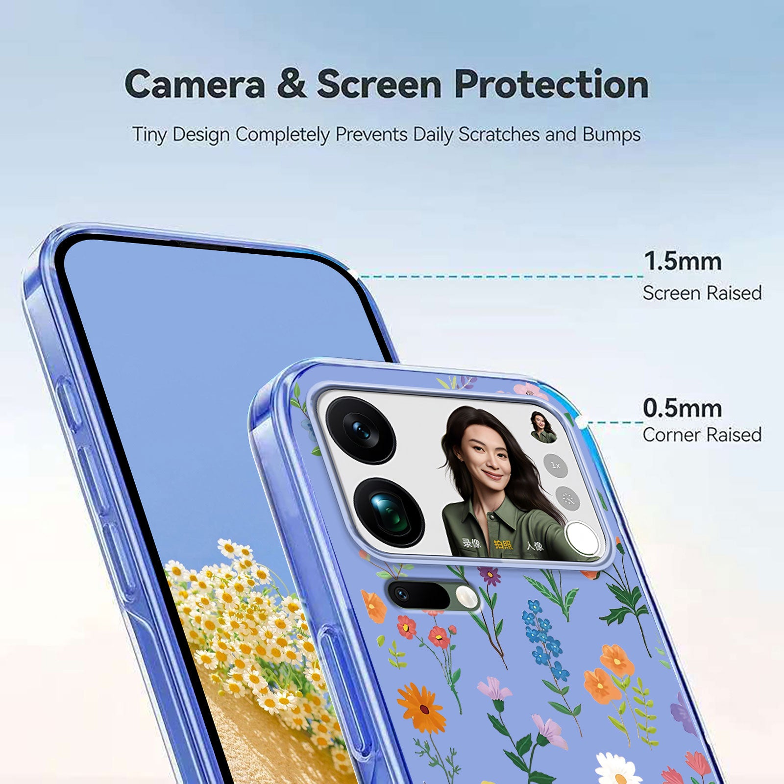 For Xiaomi 17 Pro Max Case Butterfly Floral Pattern Printing TPU Phone Back Cover - Daisies
