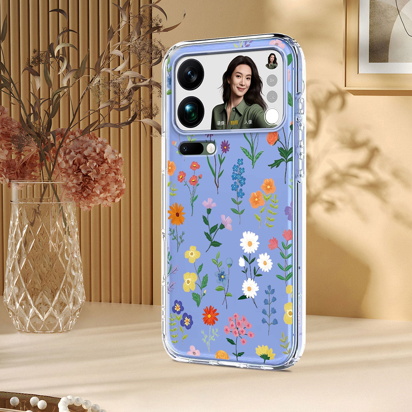 For Xiaomi 17 Pro Max Case Butterfly Floral Pattern Printing TPU Phone Back Cover - Daisies