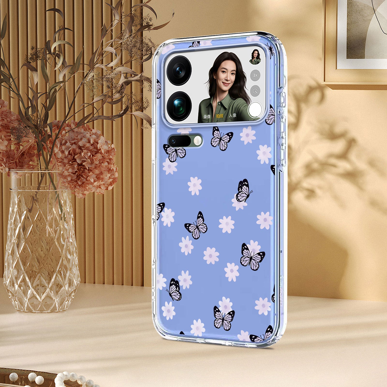For Xiaomi 17 Pro Max Case Butterfly Floral Pattern Printing TPU Phone Back Cover - Butterflies