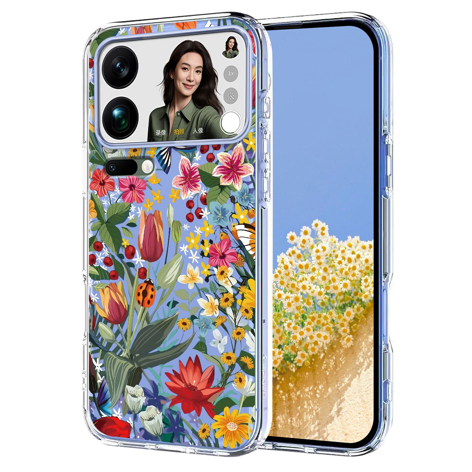 For Xiaomi 17 Pro Max Case Butterfly Floral Pattern Printing TPU Phone Back Cover - Lilies