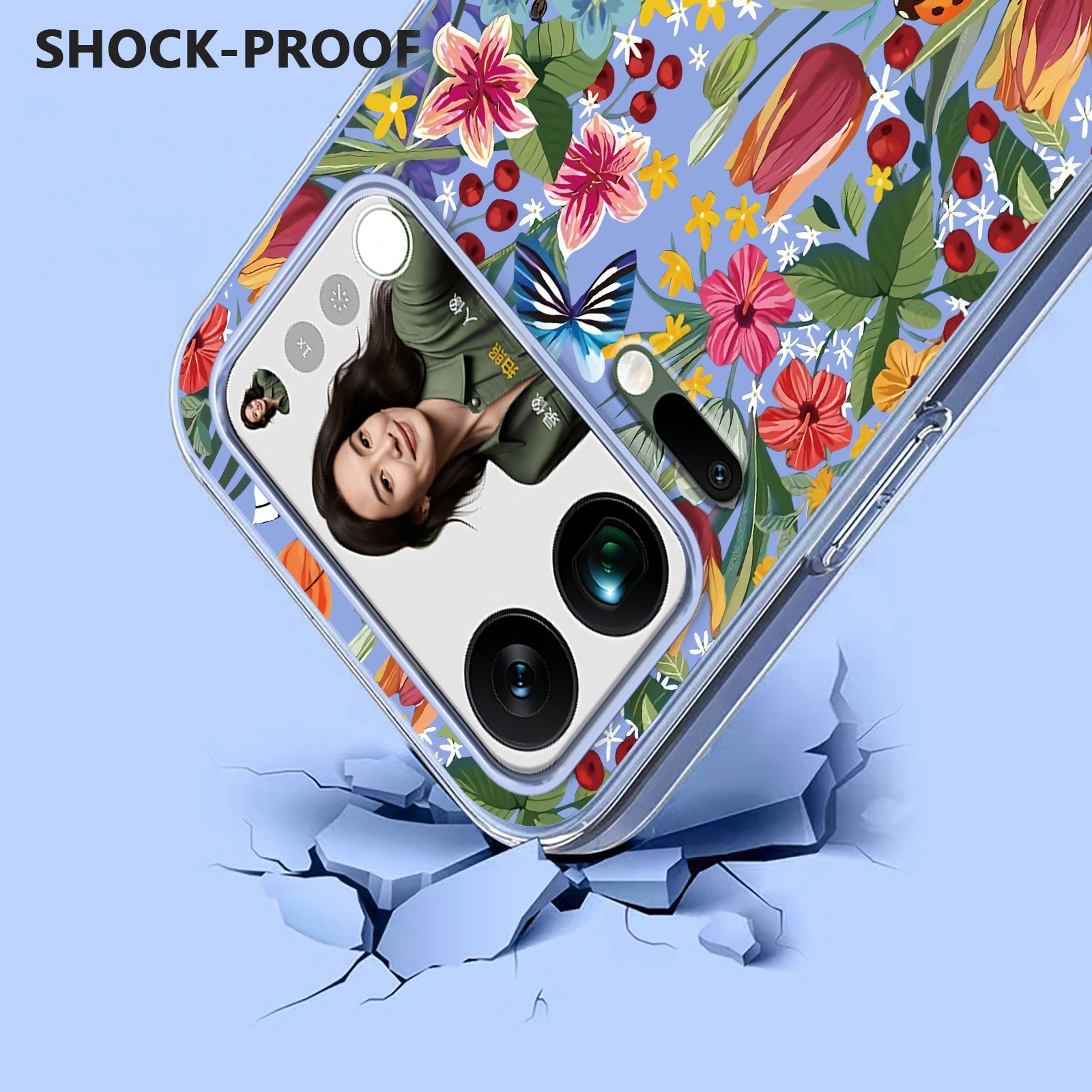 For Xiaomi 17 Pro Max Case Butterfly Floral Pattern Printing TPU Phone Back Cover - Lilies