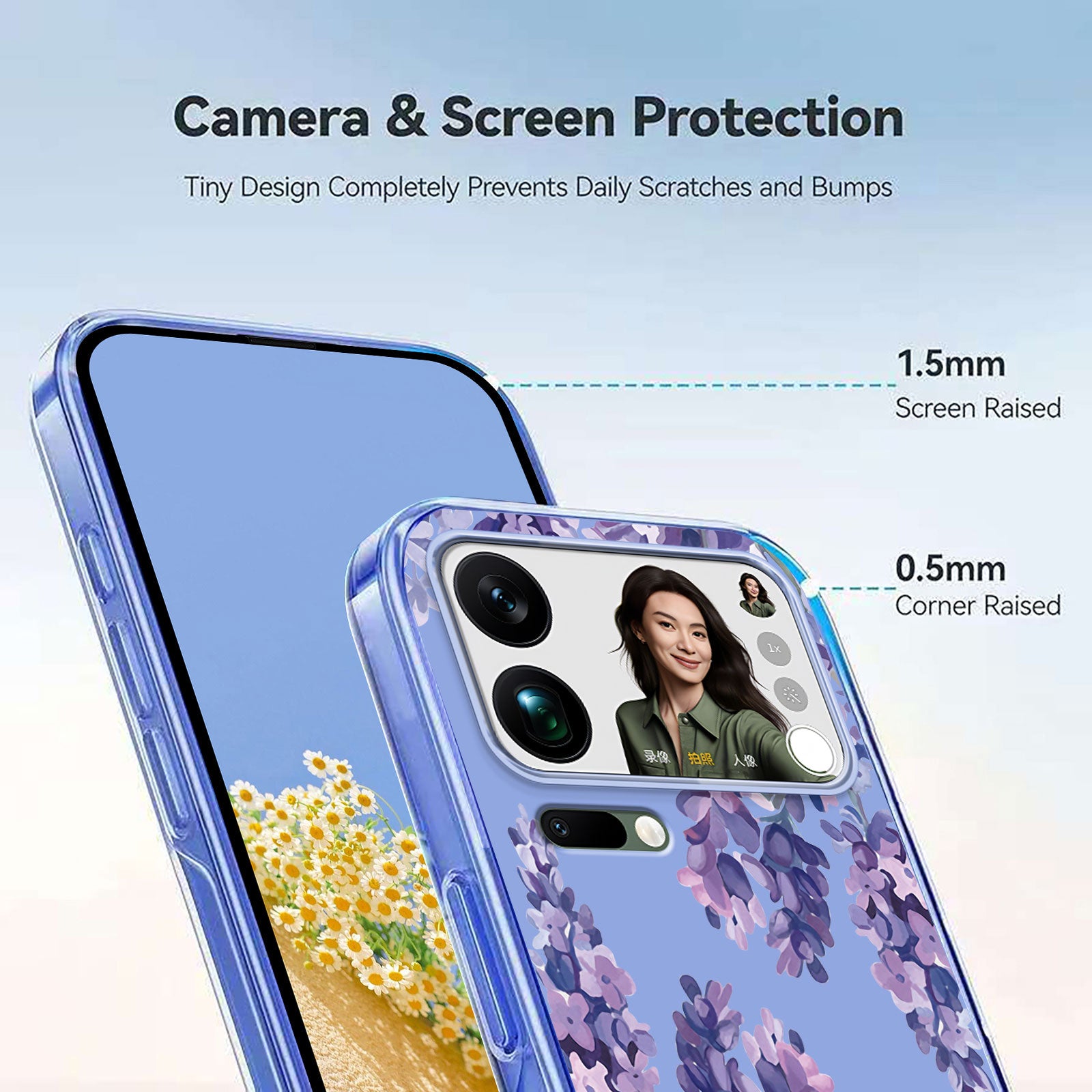 For Xiaomi 17 Pro Max Case Butterfly Floral Pattern Printing TPU Phone Back Cover - Wisteria