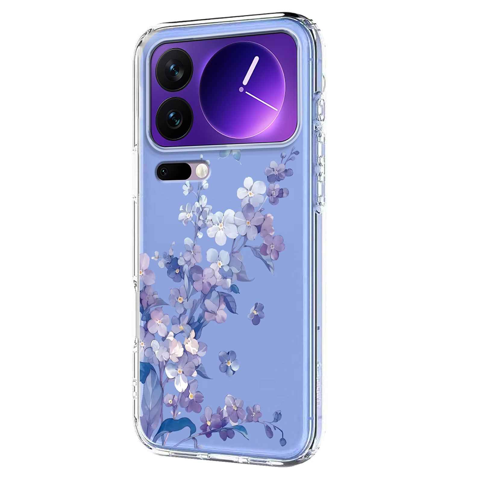 For Xiaomi 17 Pro Case Butterfly Floral Pattern Printing TPU Phone Back Cover - Violets