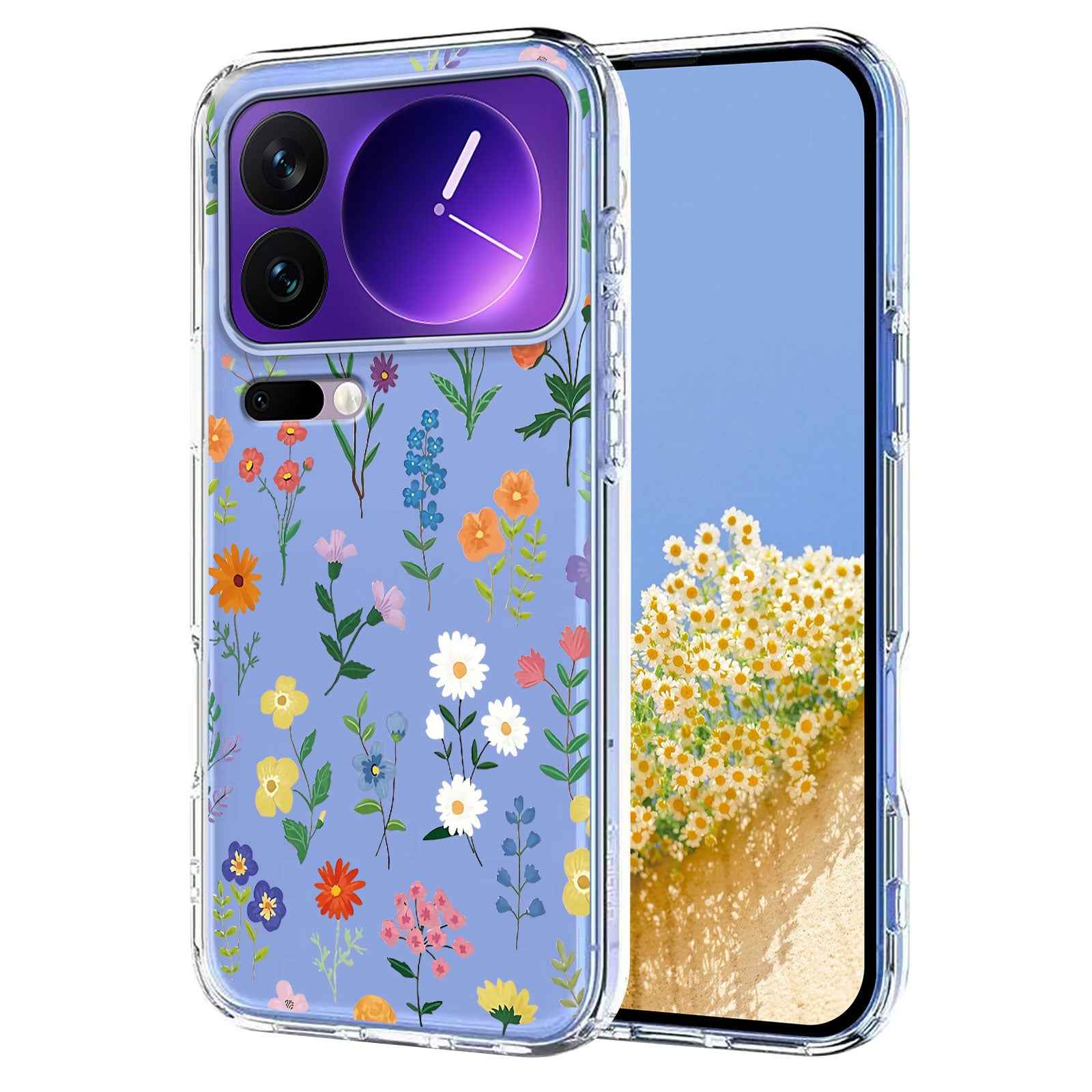 For Xiaomi 17 Pro Case Butterfly Floral Pattern Printing TPU Phone Back Cover - Daisies
