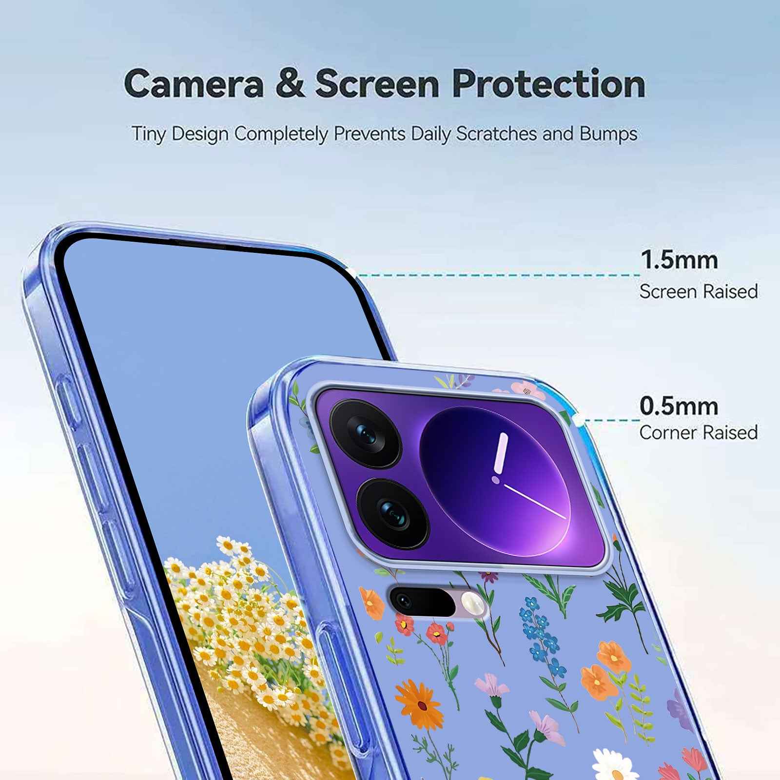 For Xiaomi 17 Pro Case Butterfly Floral Pattern Printing TPU Phone Back Cover - Daisies