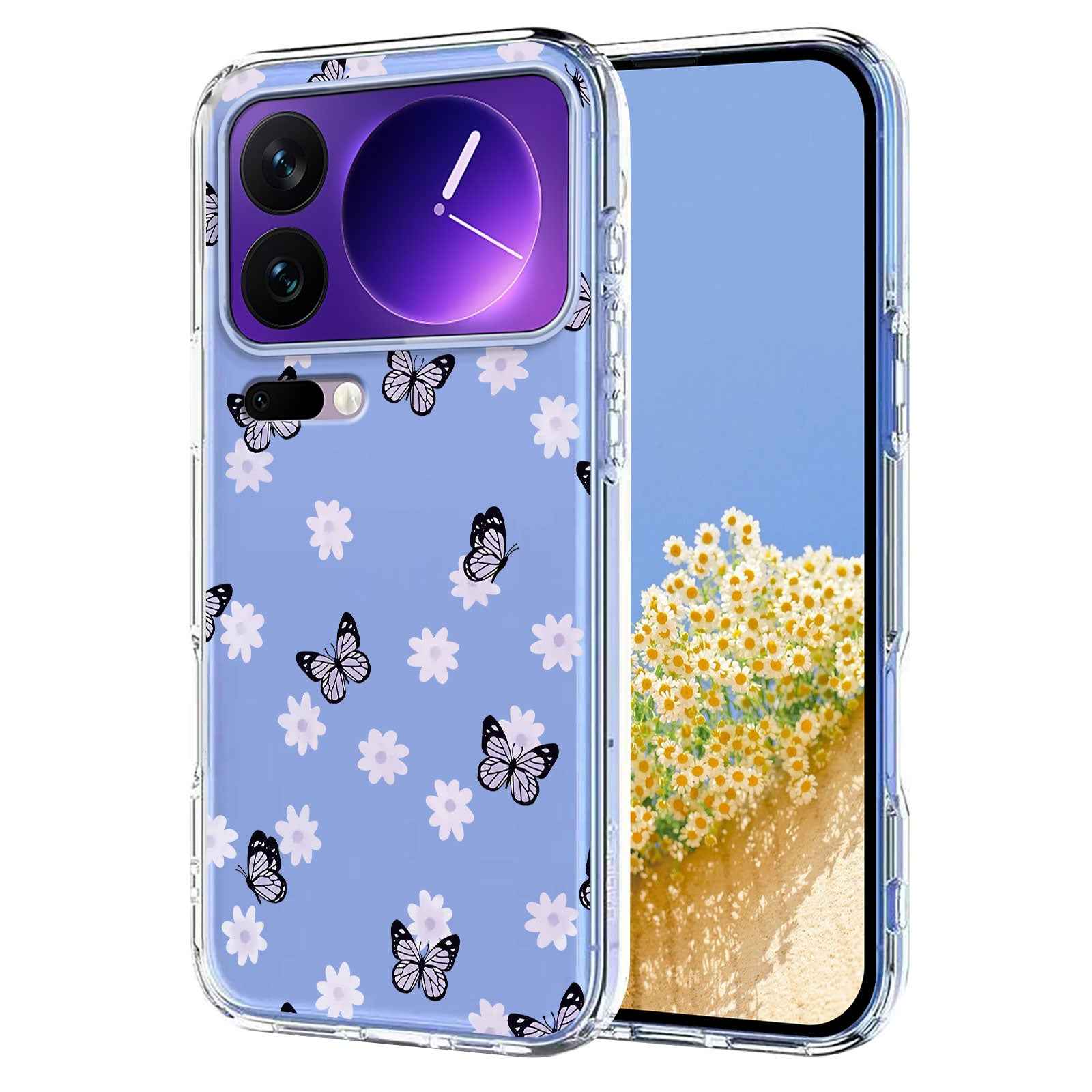 For Xiaomi 17 Pro Case Butterfly Floral Pattern Printing TPU Phone Back Cover - Butterflies