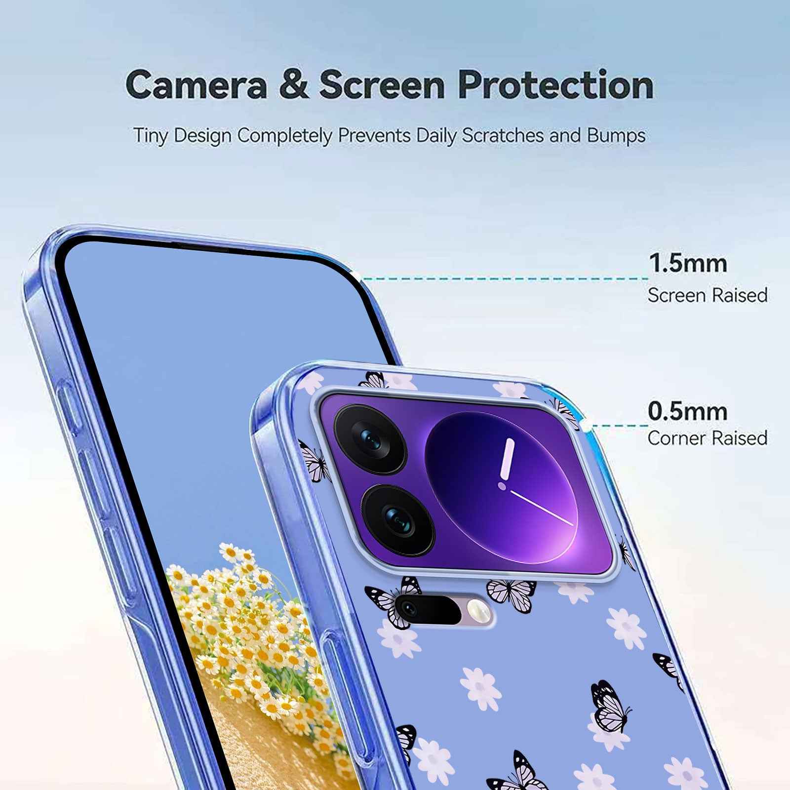 For Xiaomi 17 Pro Case Butterfly Floral Pattern Printing TPU Phone Back Cover - Butterflies