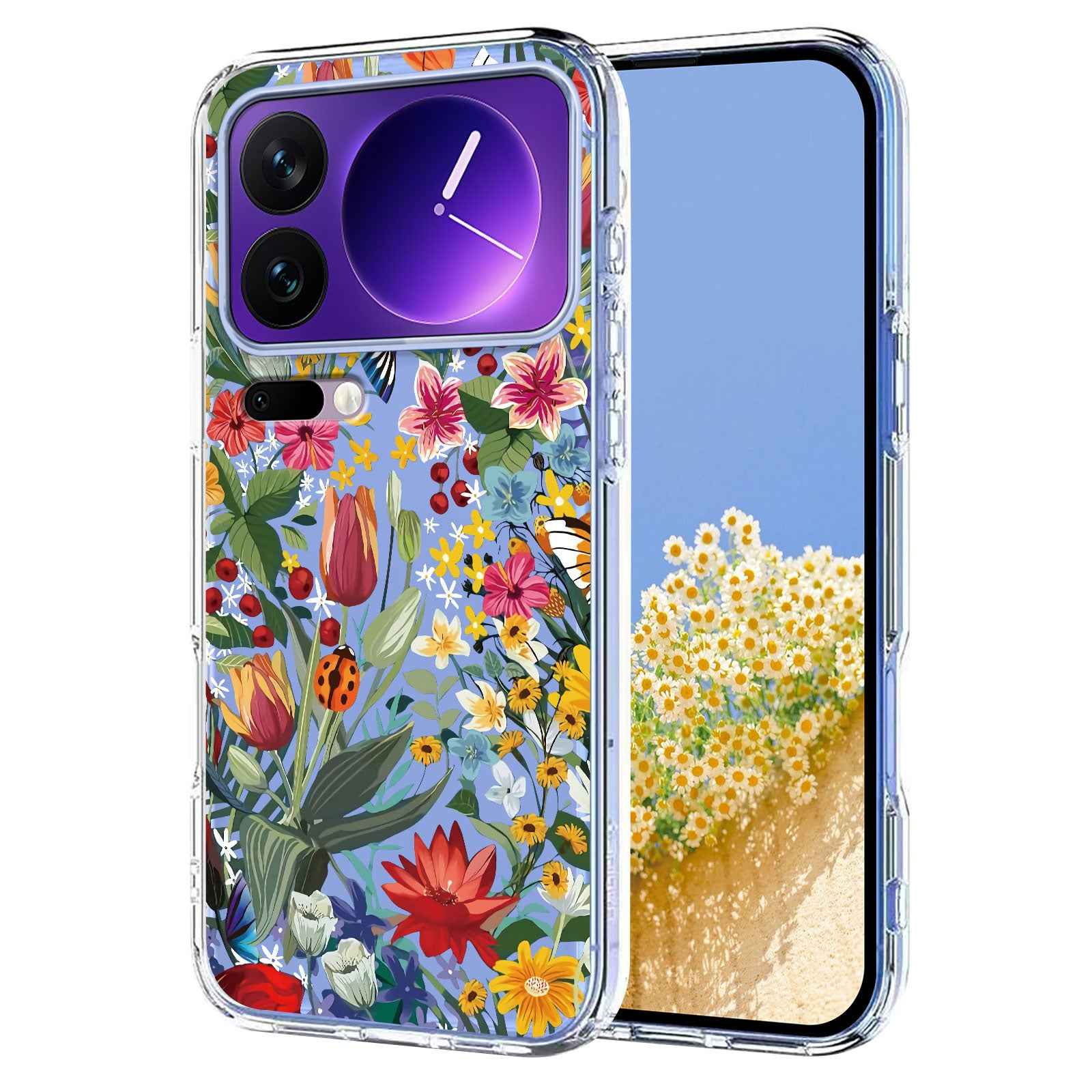 For Xiaomi 17 Pro Case Butterfly Floral Pattern Printing TPU Phone Back Cover - Lilies