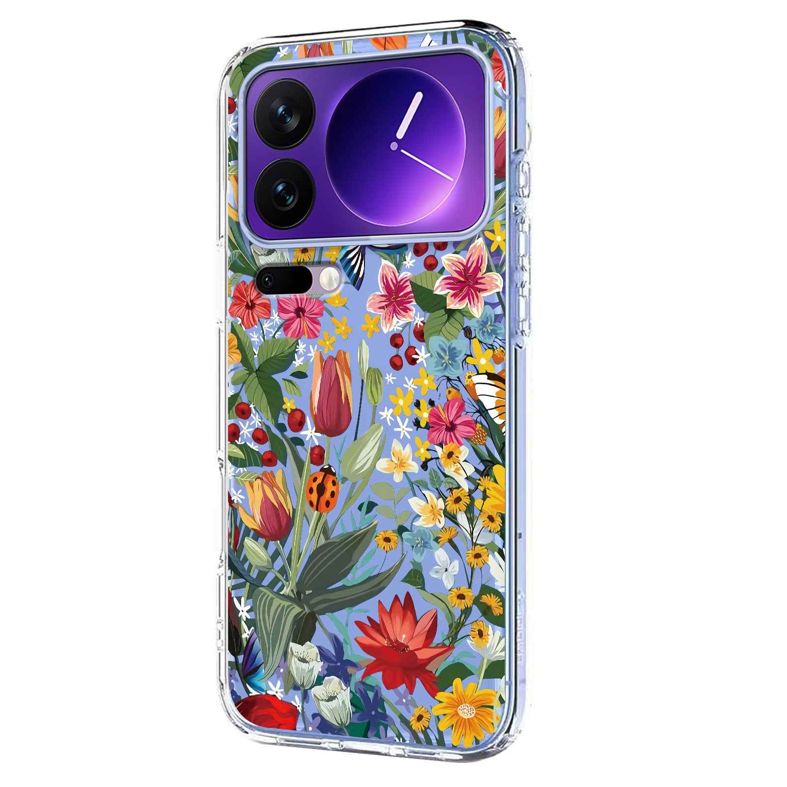 For Xiaomi 17 Pro Case Butterfly Floral Pattern Printing TPU Phone Back Cover - Lilies