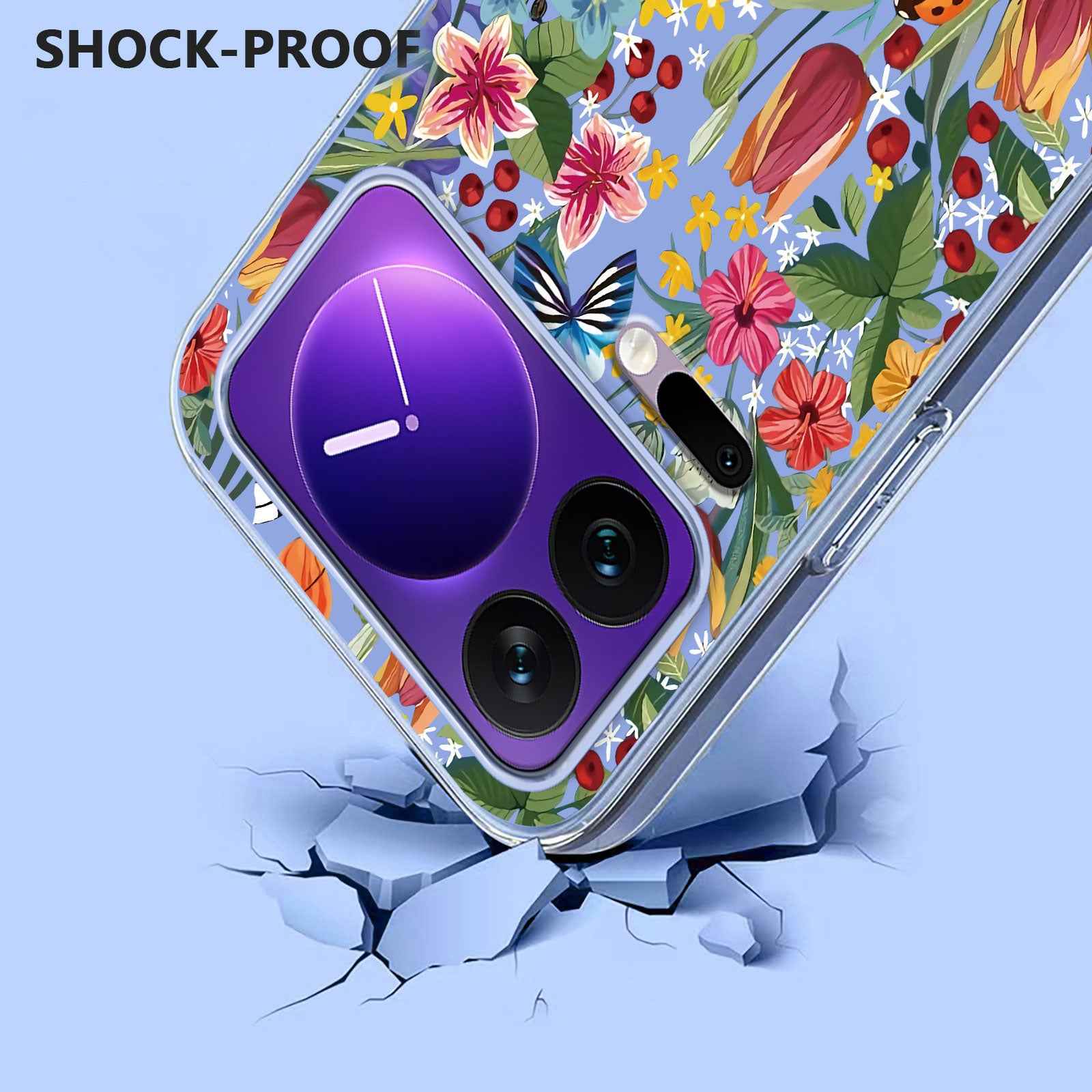 For Xiaomi 17 Pro Case Butterfly Floral Pattern Printing TPU Phone Back Cover - Lilies