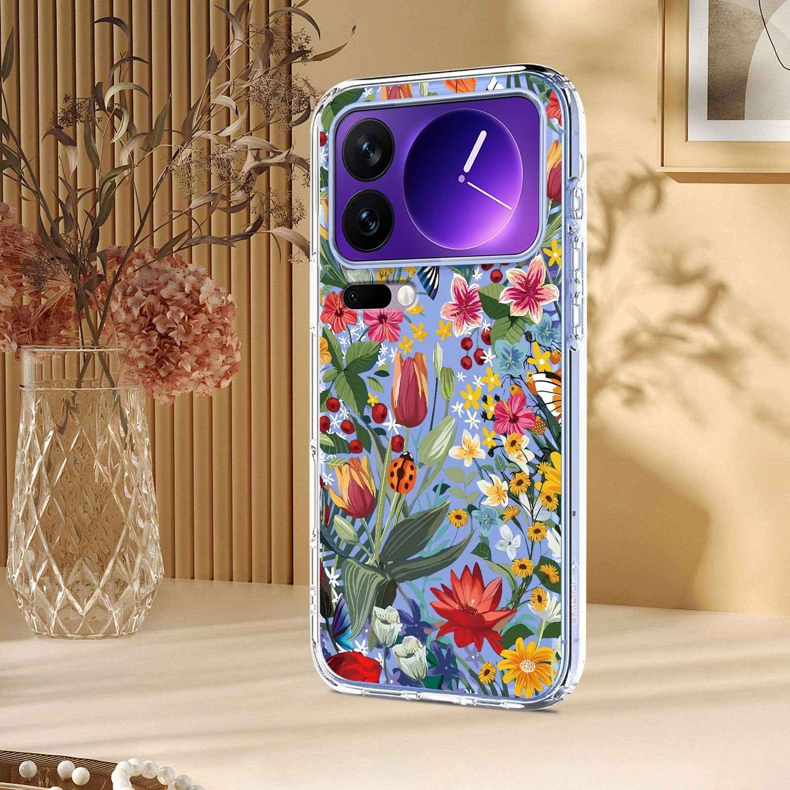 For Xiaomi 17 Pro Case Butterfly Floral Pattern Printing TPU Phone Back Cover - Lilies