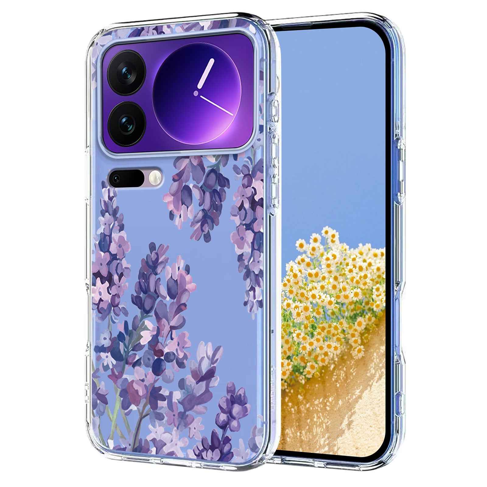 For Xiaomi 17 Pro Case Butterfly Floral Pattern Printing TPU Phone Back Cover - Wisteria
