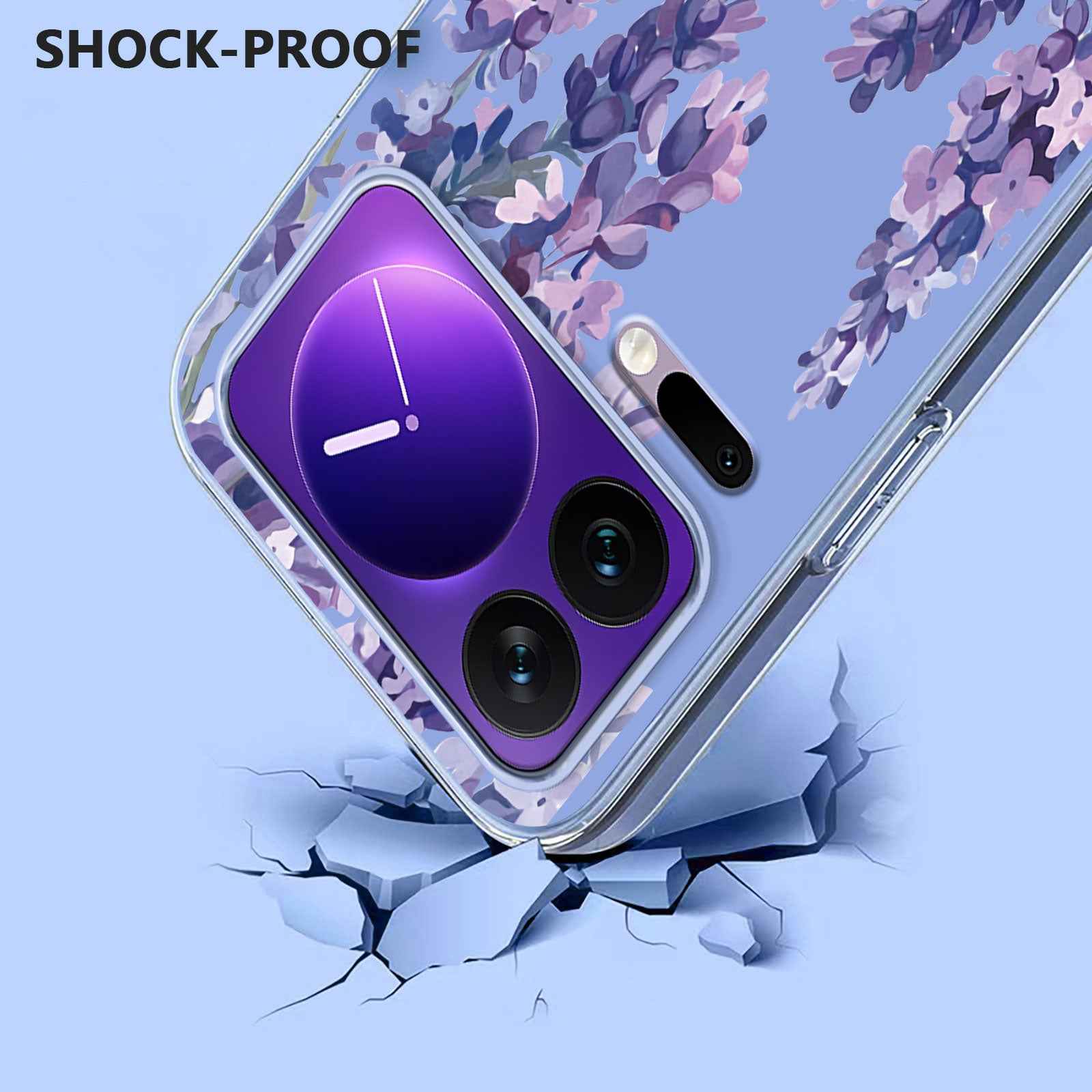 For Xiaomi 17 Pro Case Butterfly Floral Pattern Printing TPU Phone Back Cover - Wisteria