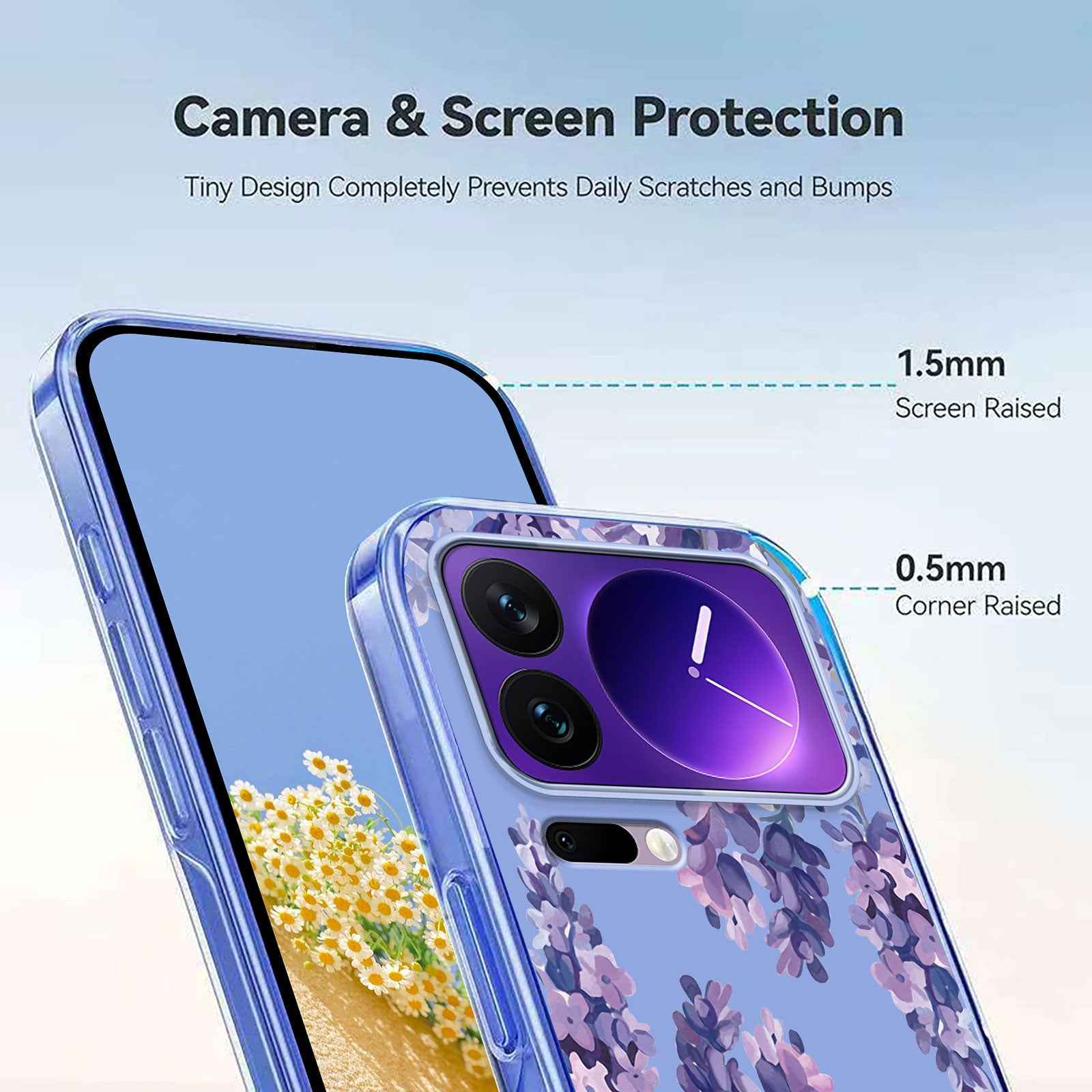 For Xiaomi 17 Pro Case Butterfly Floral Pattern Printing TPU Phone Back Cover - Wisteria