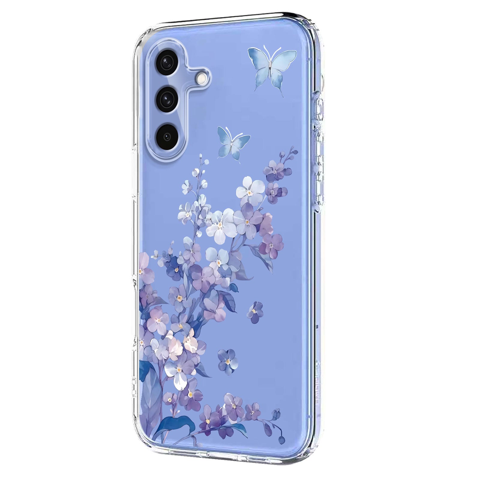 For Samsung Galaxy A57 5G Case Butterfly Floral Pattern Printing TPU Phone Back Cover - Violets