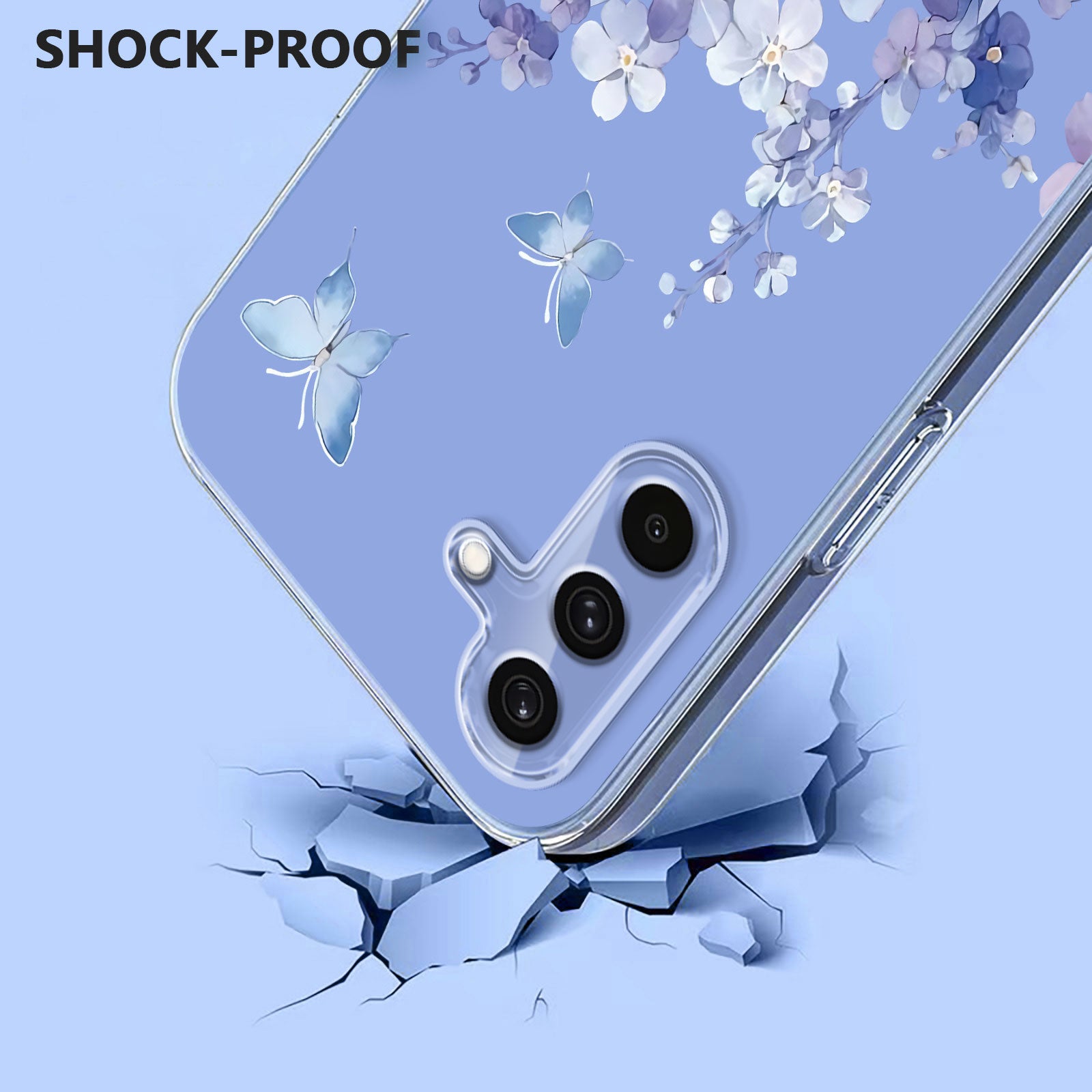 For Samsung Galaxy A57 5G Case Butterfly Floral Pattern Printing TPU Phone Back Cover - Violets