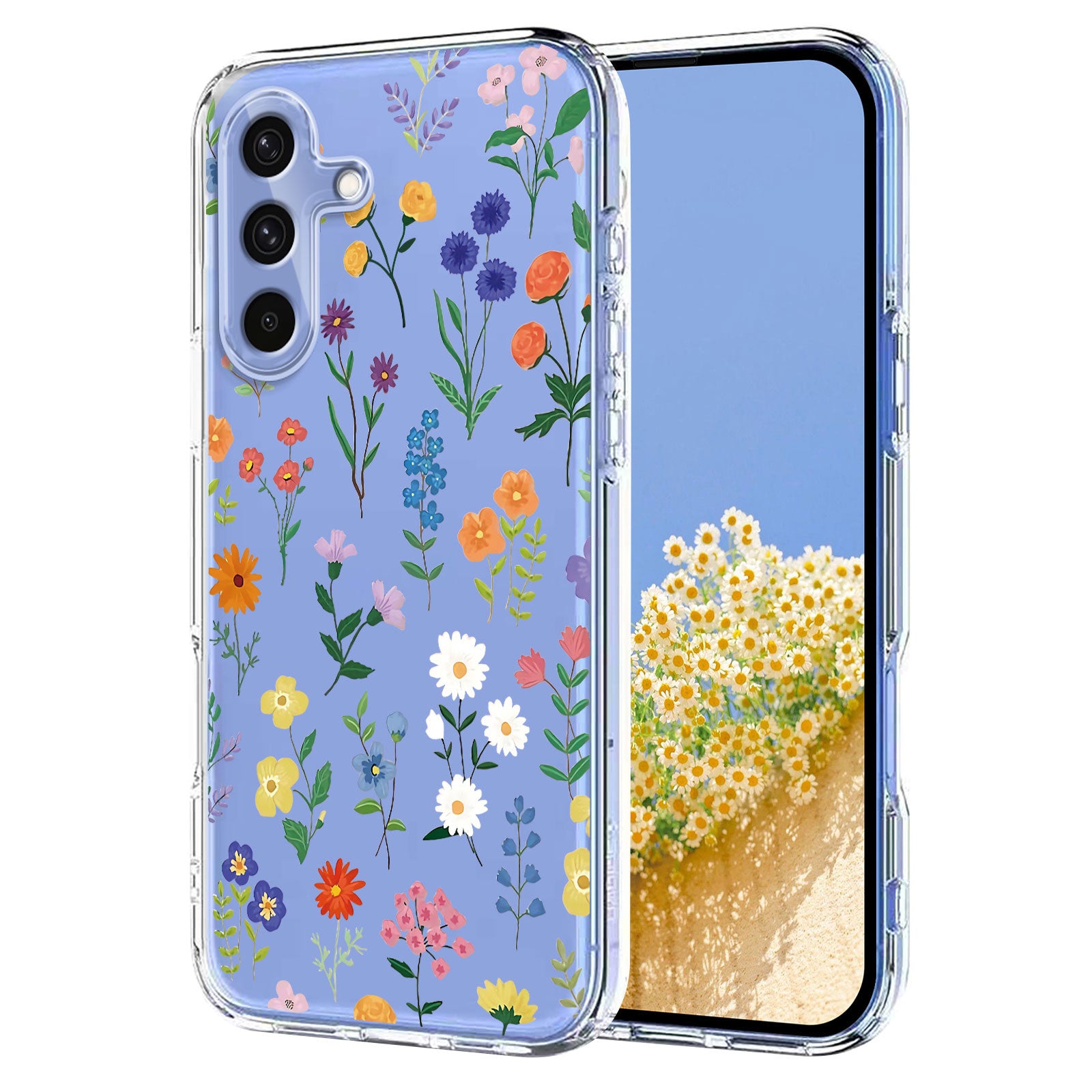 For Samsung Galaxy A57 5G Case Butterfly Floral Pattern Printing TPU Phone Back Cover - Daisies