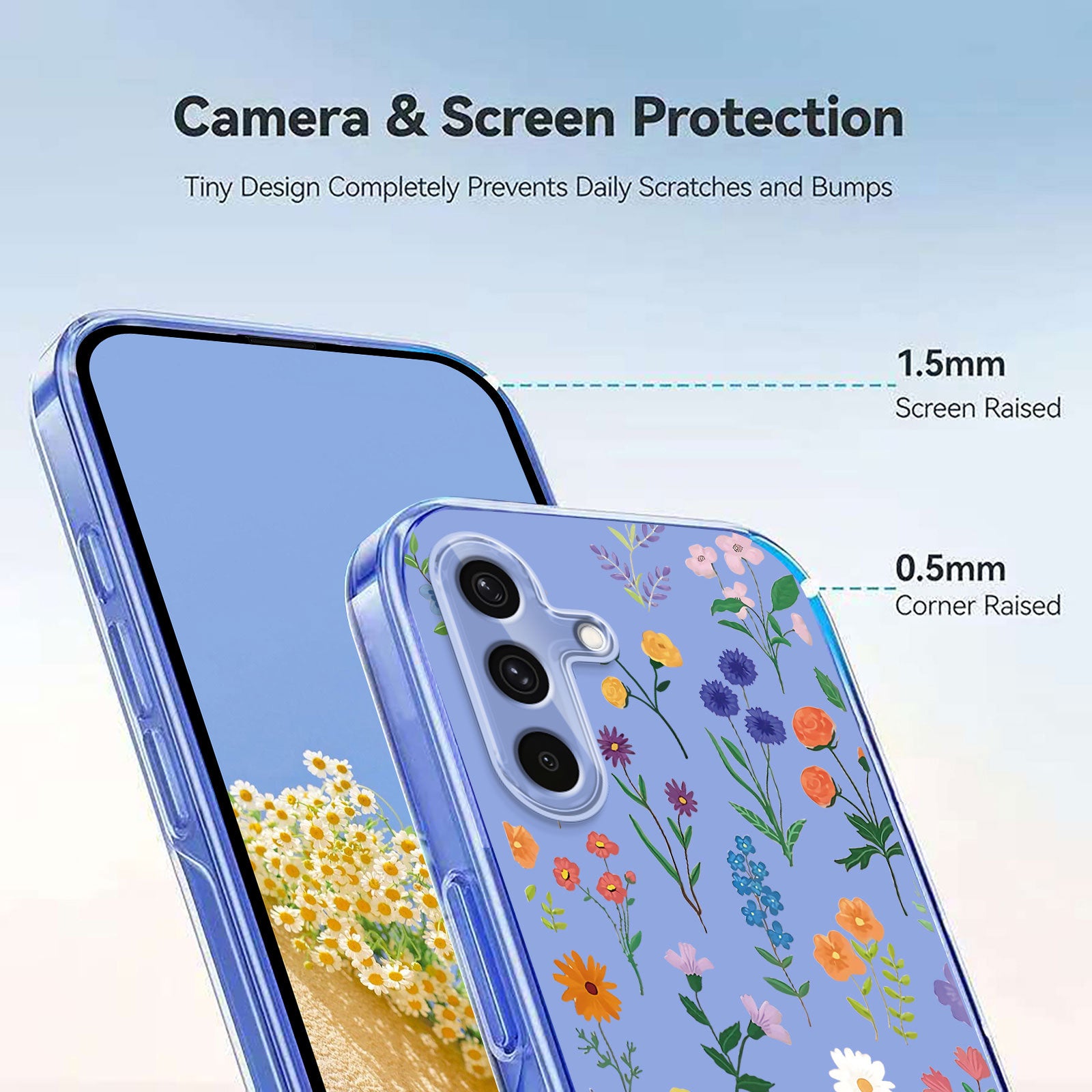 For Samsung Galaxy A57 5G Case Butterfly Floral Pattern Printing TPU Phone Back Cover - Daisies