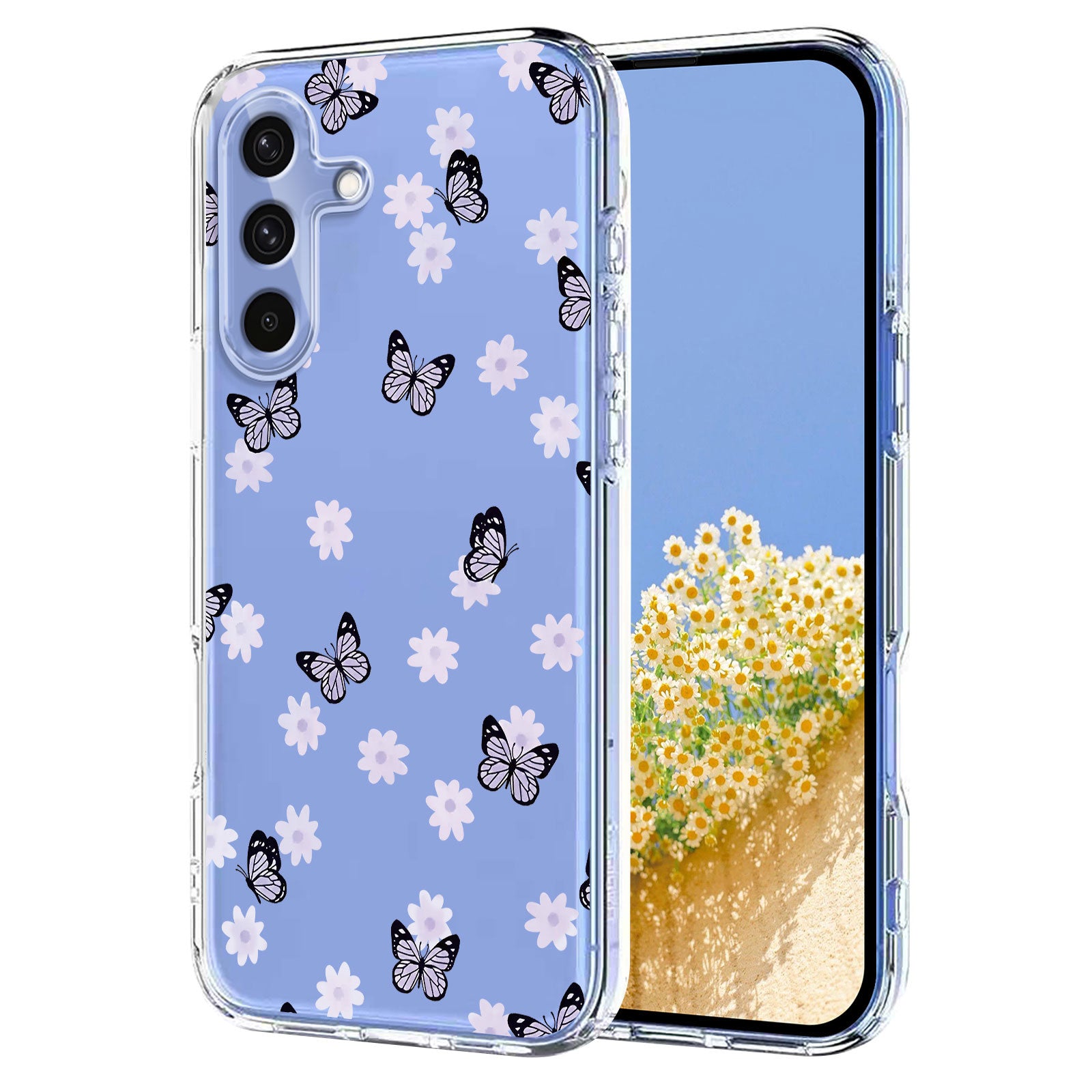 For Samsung Galaxy A57 5G Case Butterfly Floral Pattern Printing TPU Phone Back Cover - Butterflies
