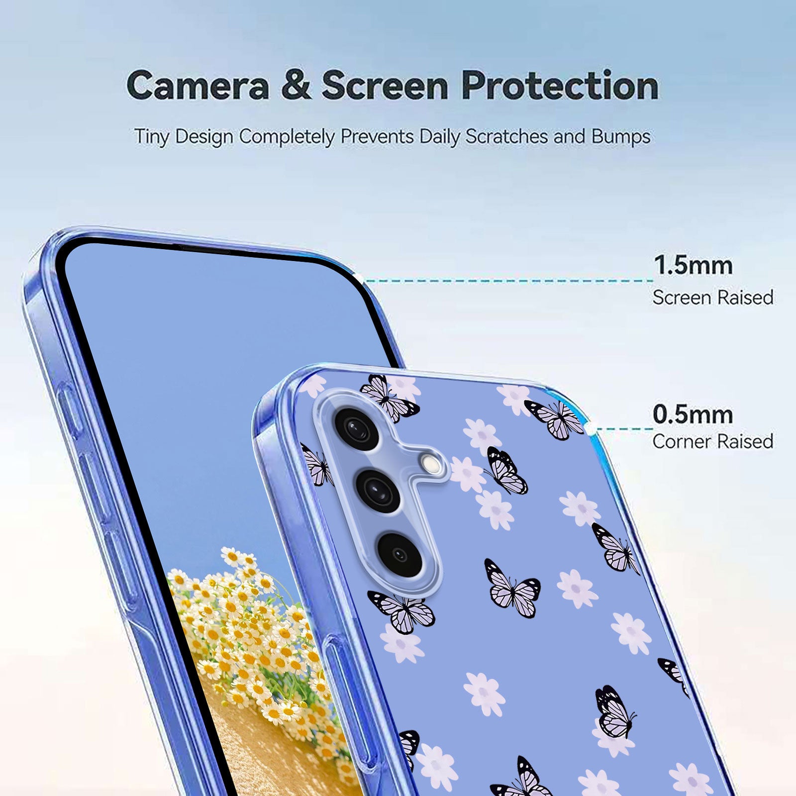 For Samsung Galaxy A57 5G Case Butterfly Floral Pattern Printing TPU Phone Back Cover - Butterflies