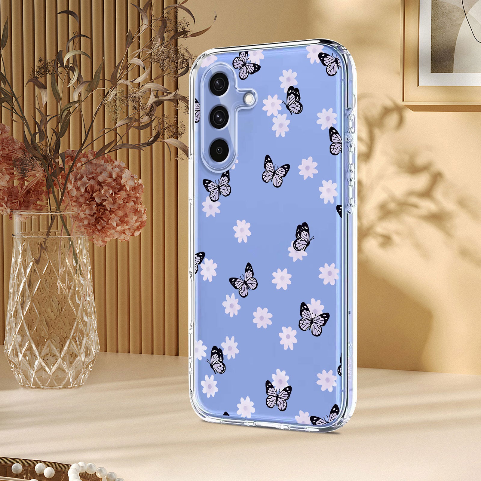 For Samsung Galaxy A57 5G Case Butterfly Floral Pattern Printing TPU Phone Back Cover - Butterflies