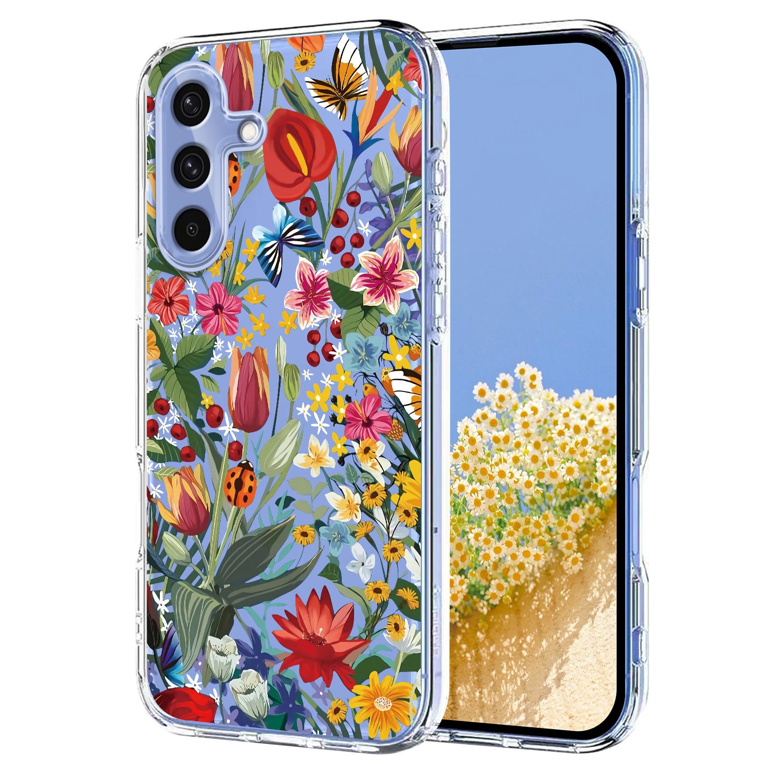 For Samsung Galaxy A57 5G Case Butterfly Floral Pattern Printing TPU Phone Back Cover - Lilies