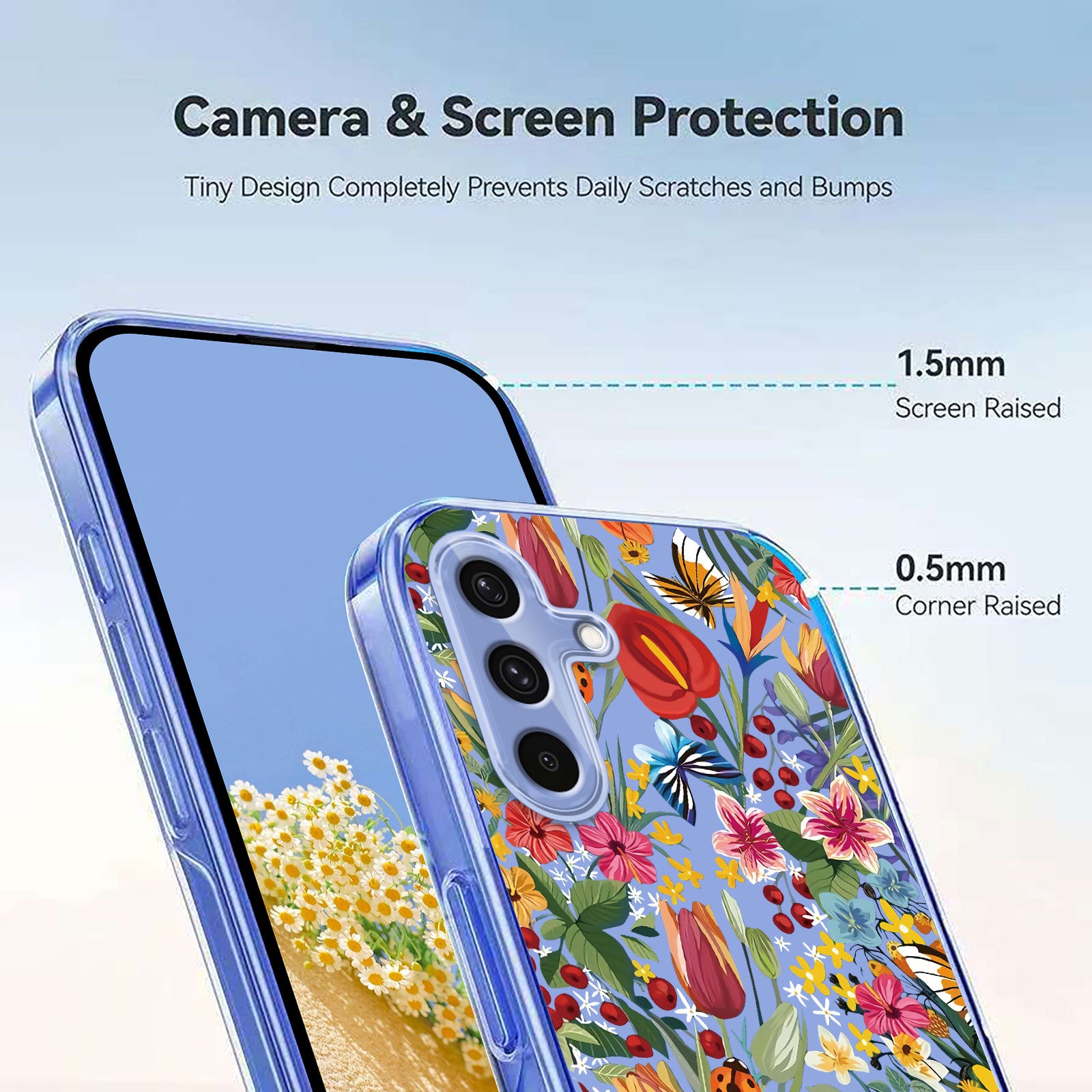 For Samsung Galaxy A57 5G Case Butterfly Floral Pattern Printing TPU Phone Back Cover - Lilies
