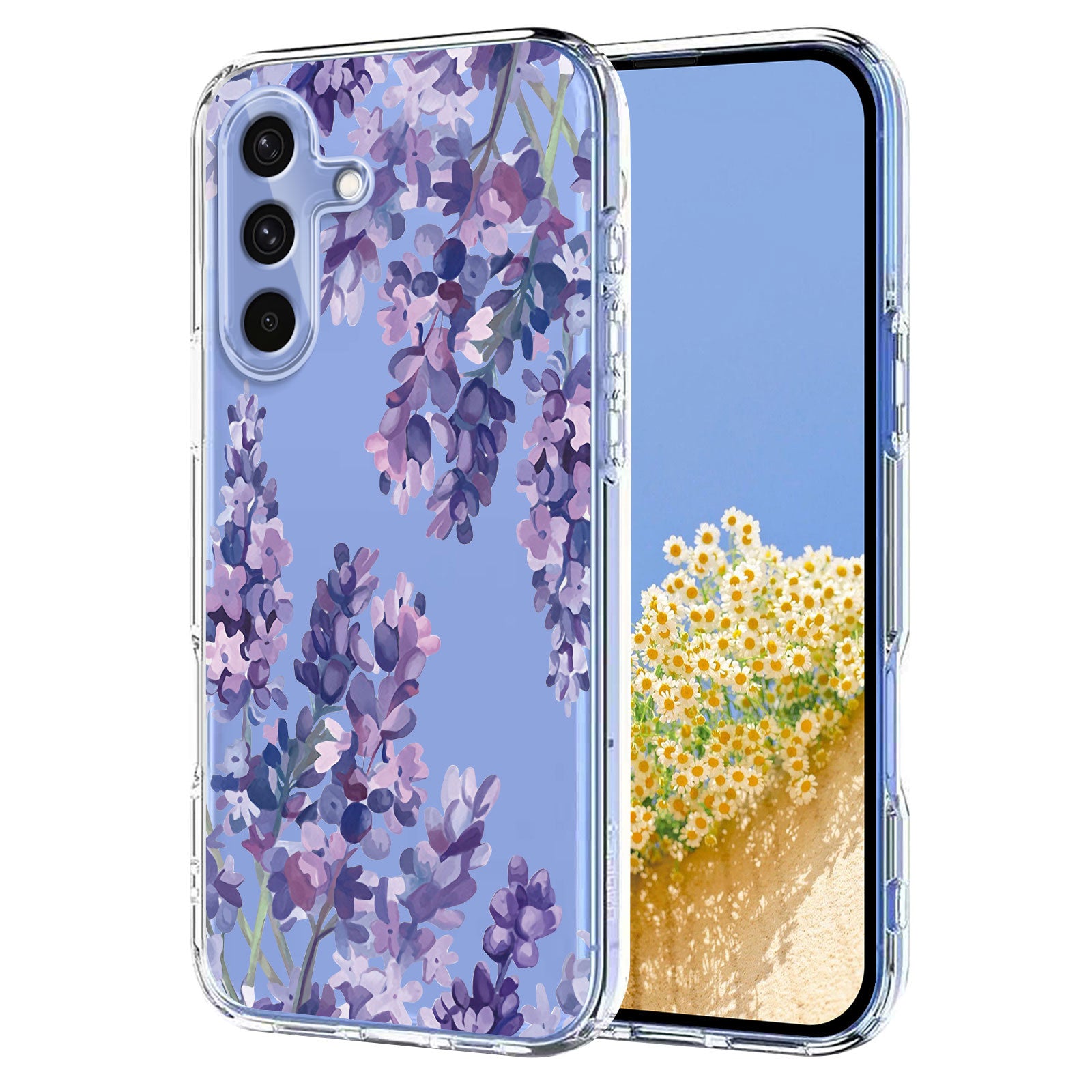 For Samsung Galaxy A57 5G Case Butterfly Floral Pattern Printing TPU Phone Back Cover - Wisteria