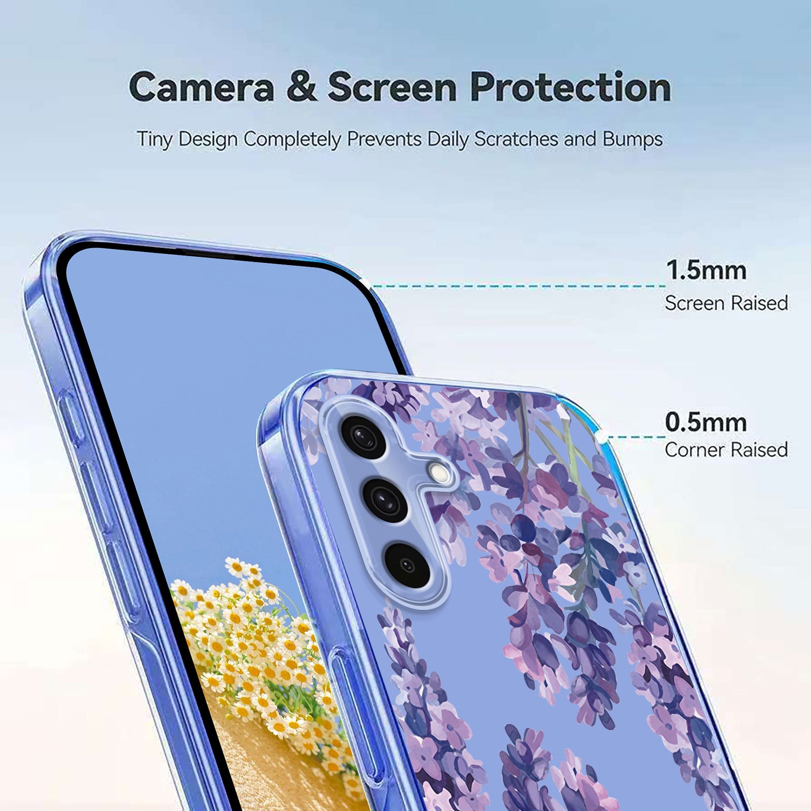 For Samsung Galaxy A57 5G Case Butterfly Floral Pattern Printing TPU Phone Back Cover - Wisteria